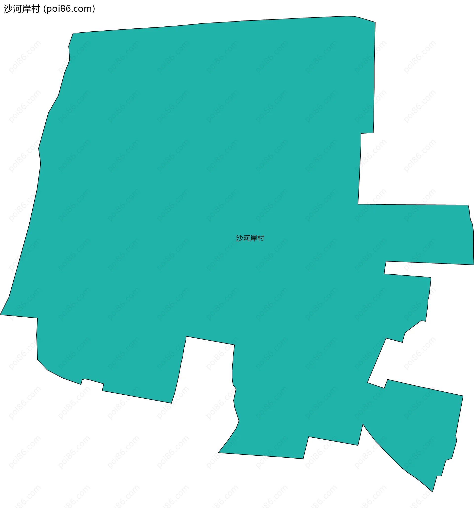 沙河岸村边界地图