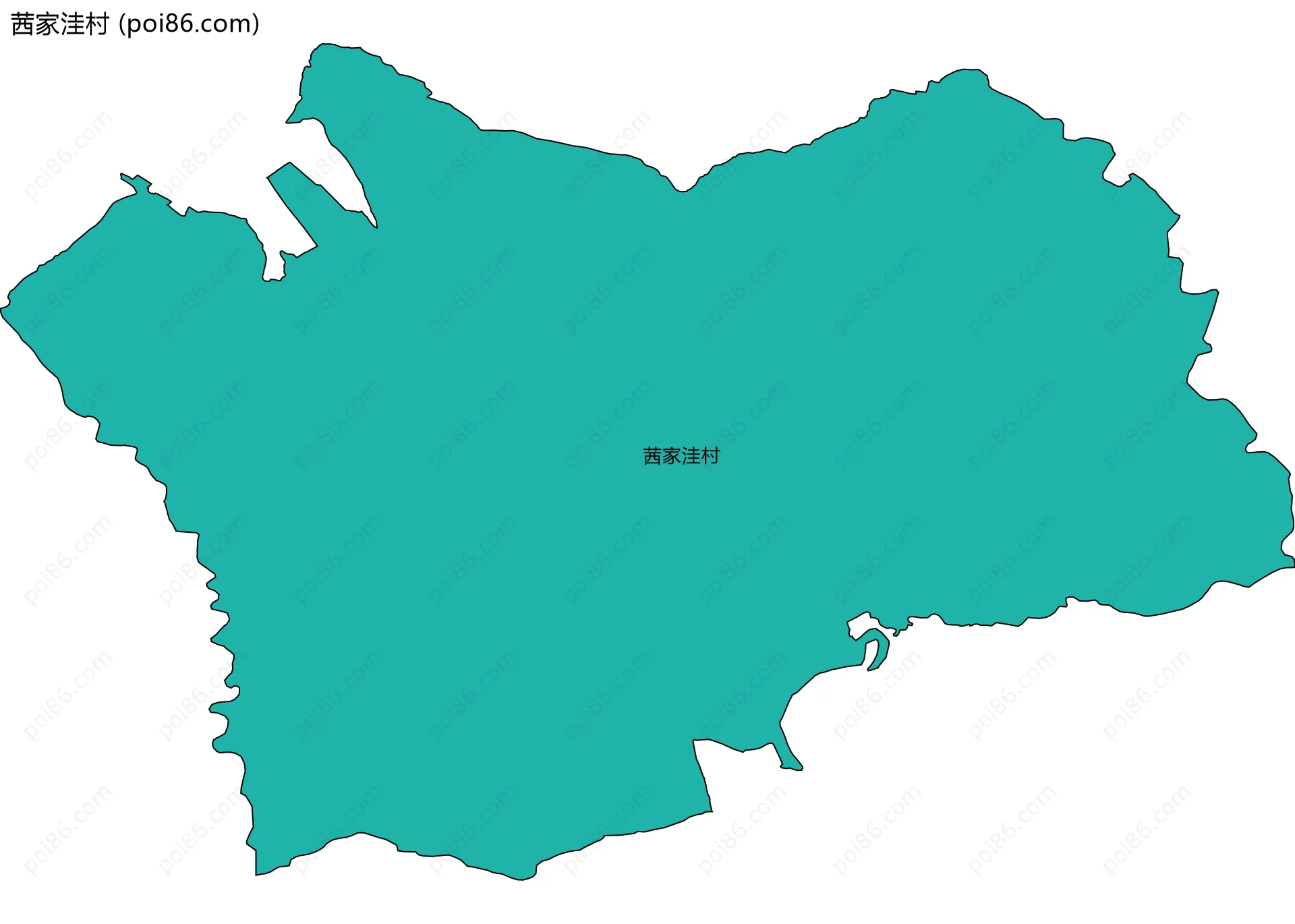 茜家洼村边界地图