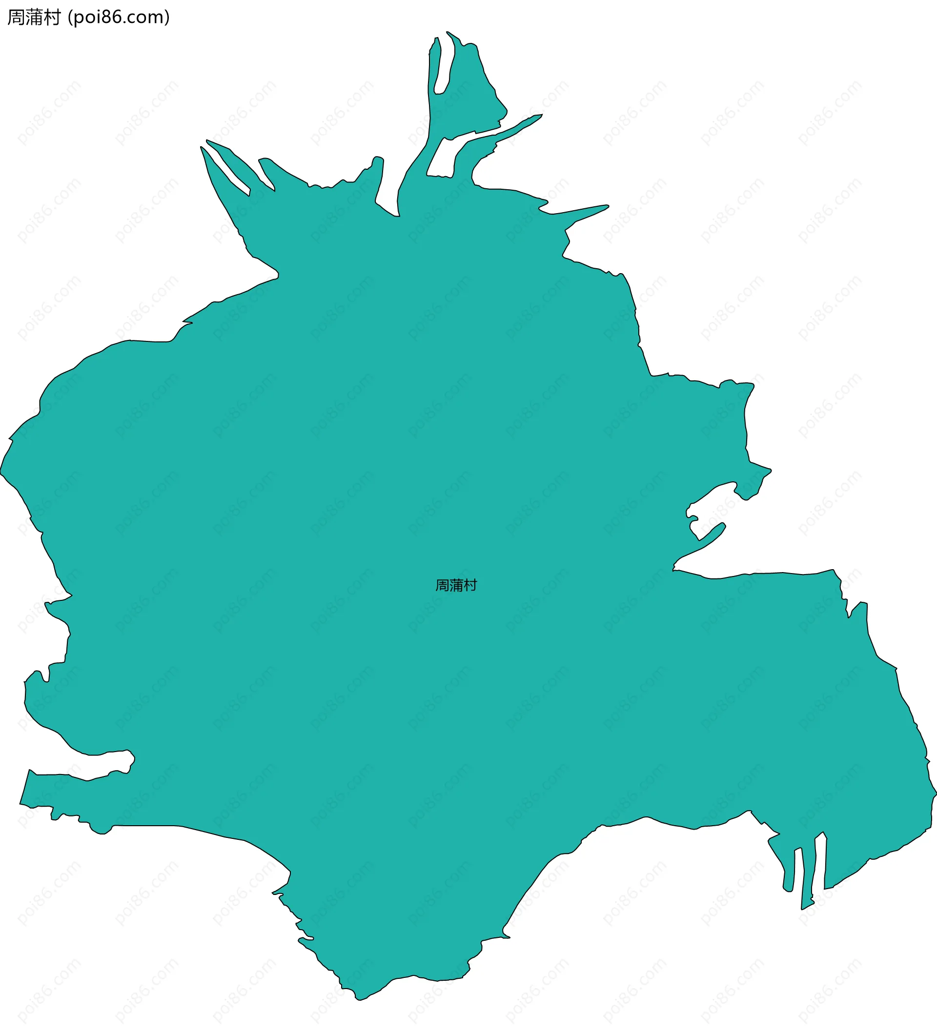 周蒲村边界地图