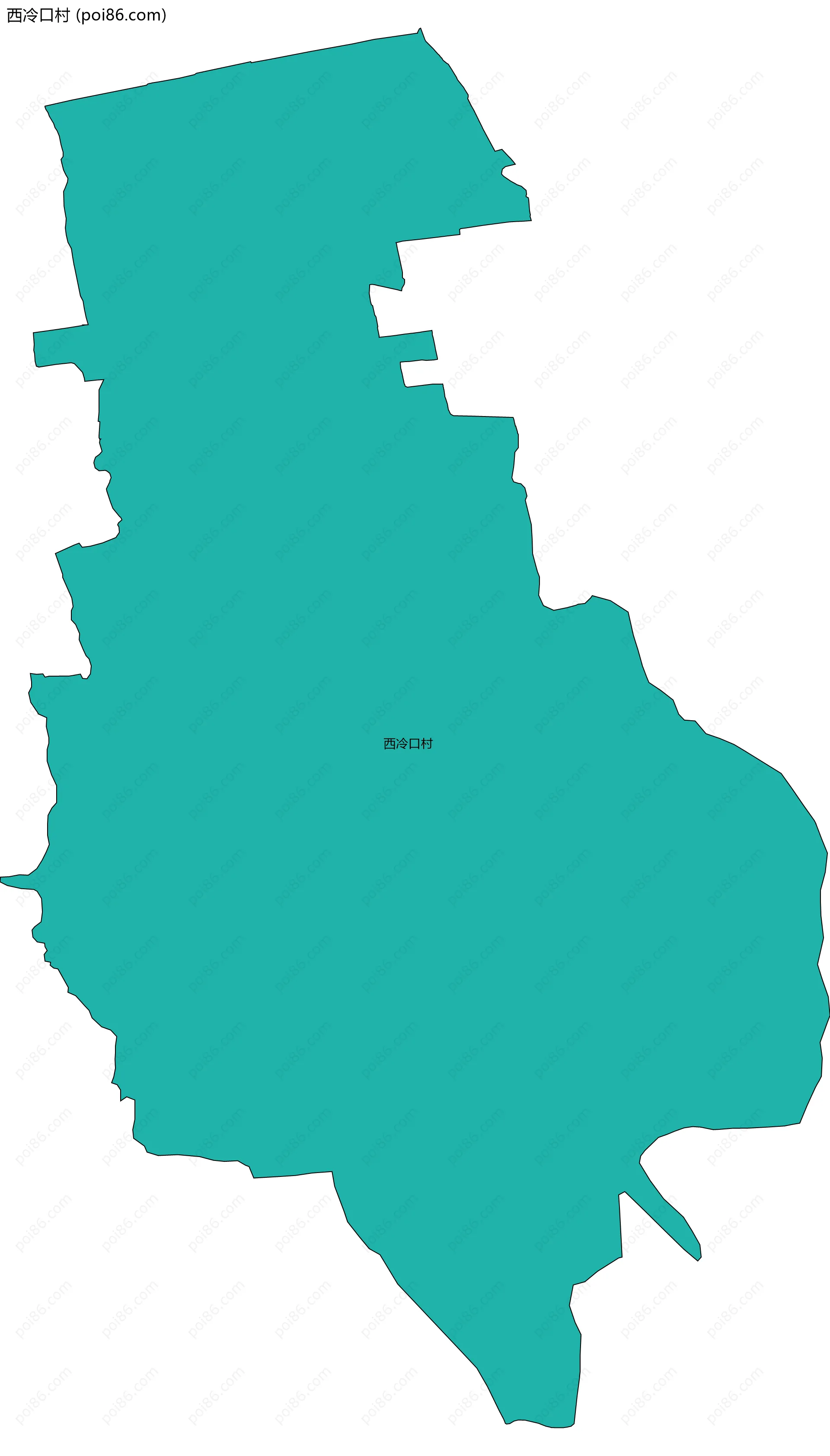 西冷口村边界地图