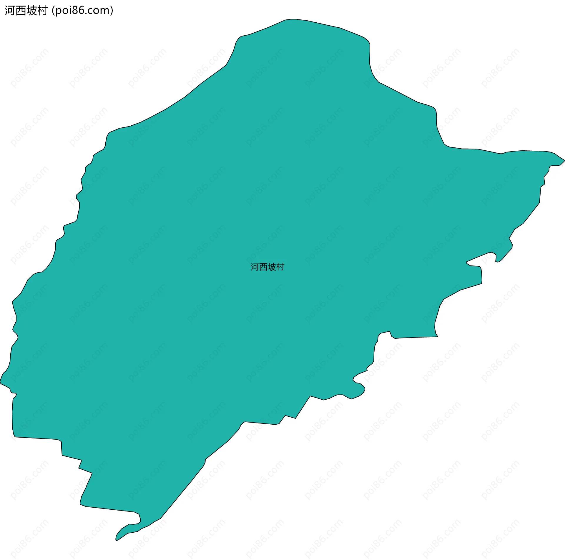 河西坡村边界地图