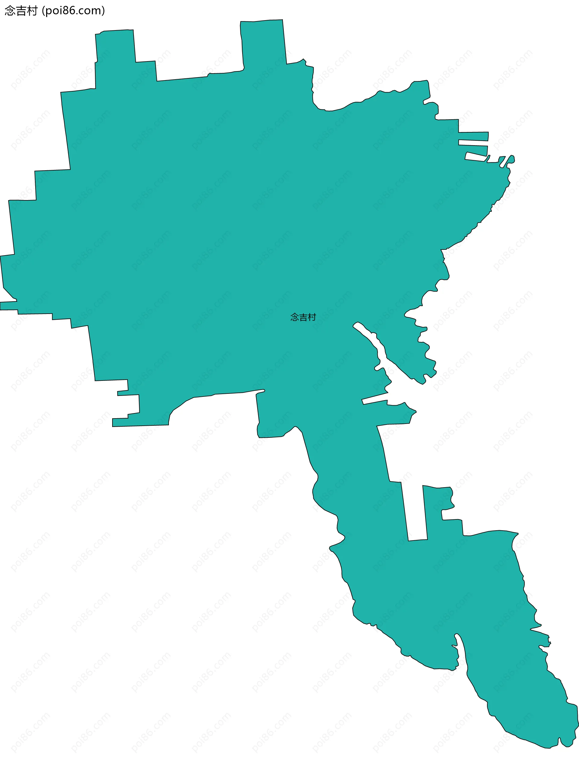 念吉村边界地图