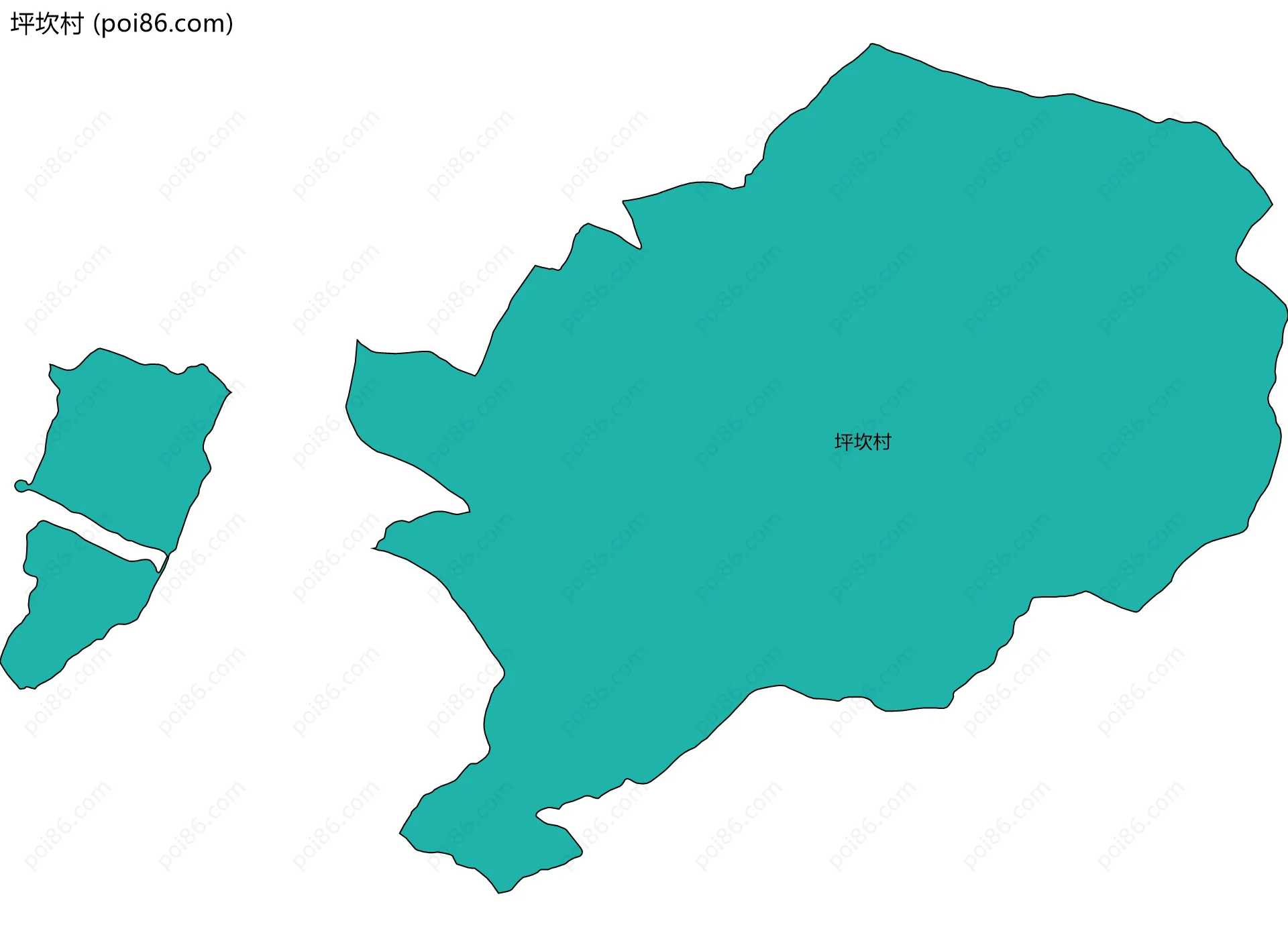 坪坎村边界地图