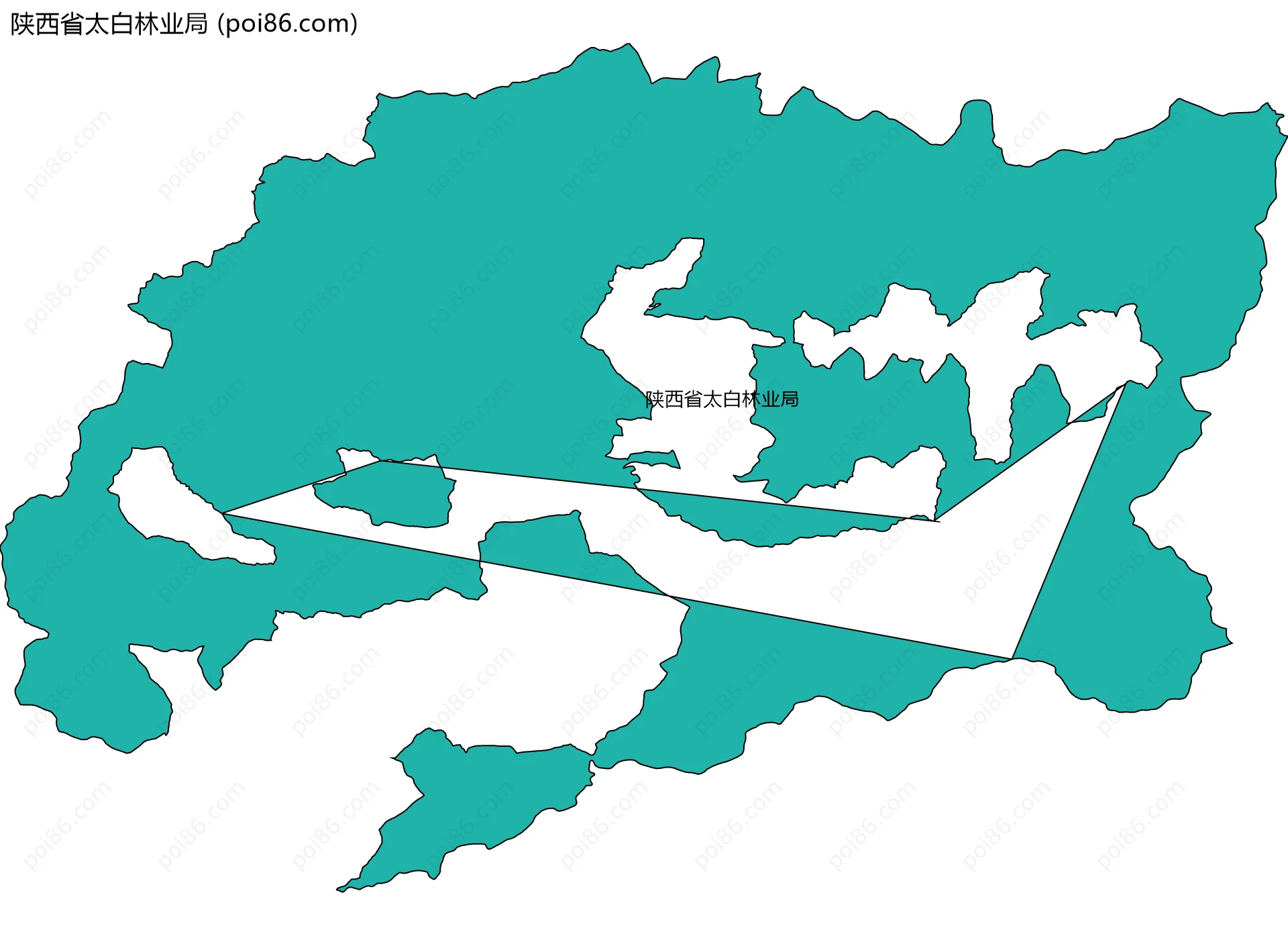 陕西省太白林业局边界地图