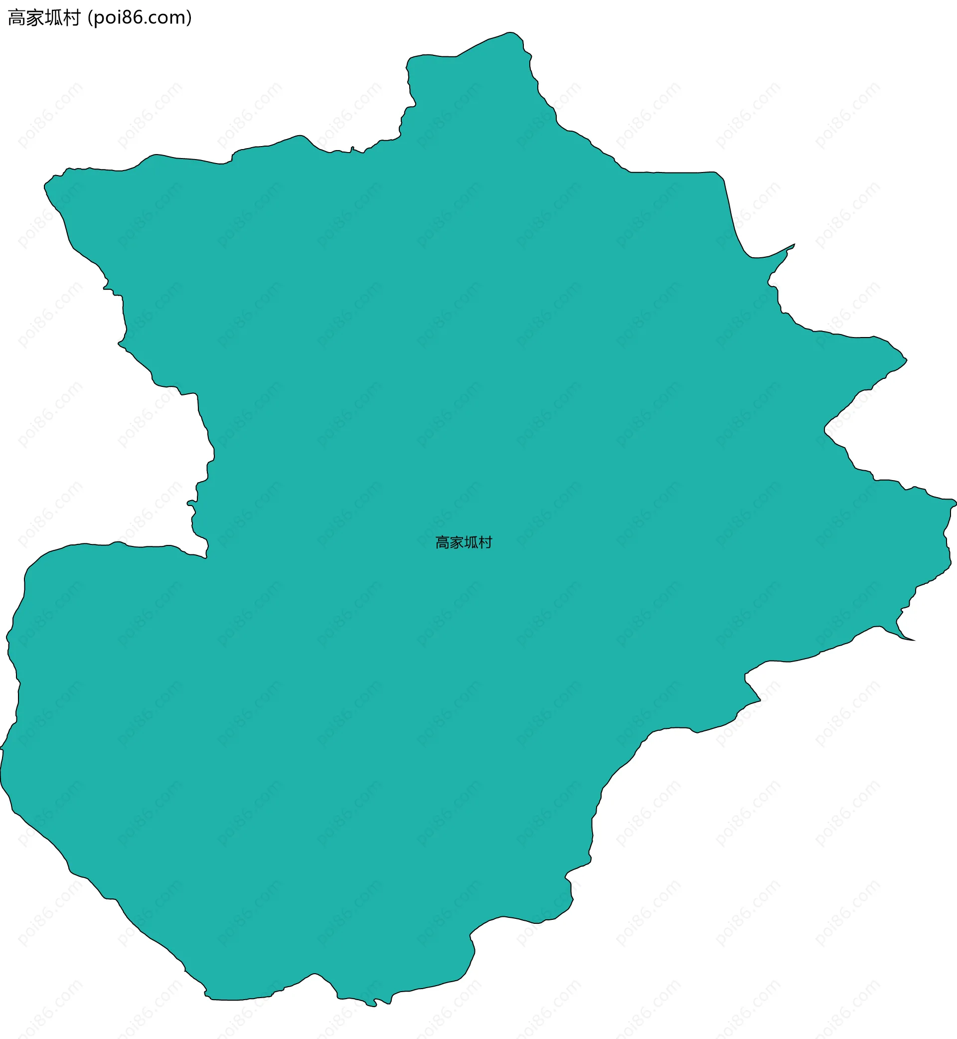 高家坬村边界地图