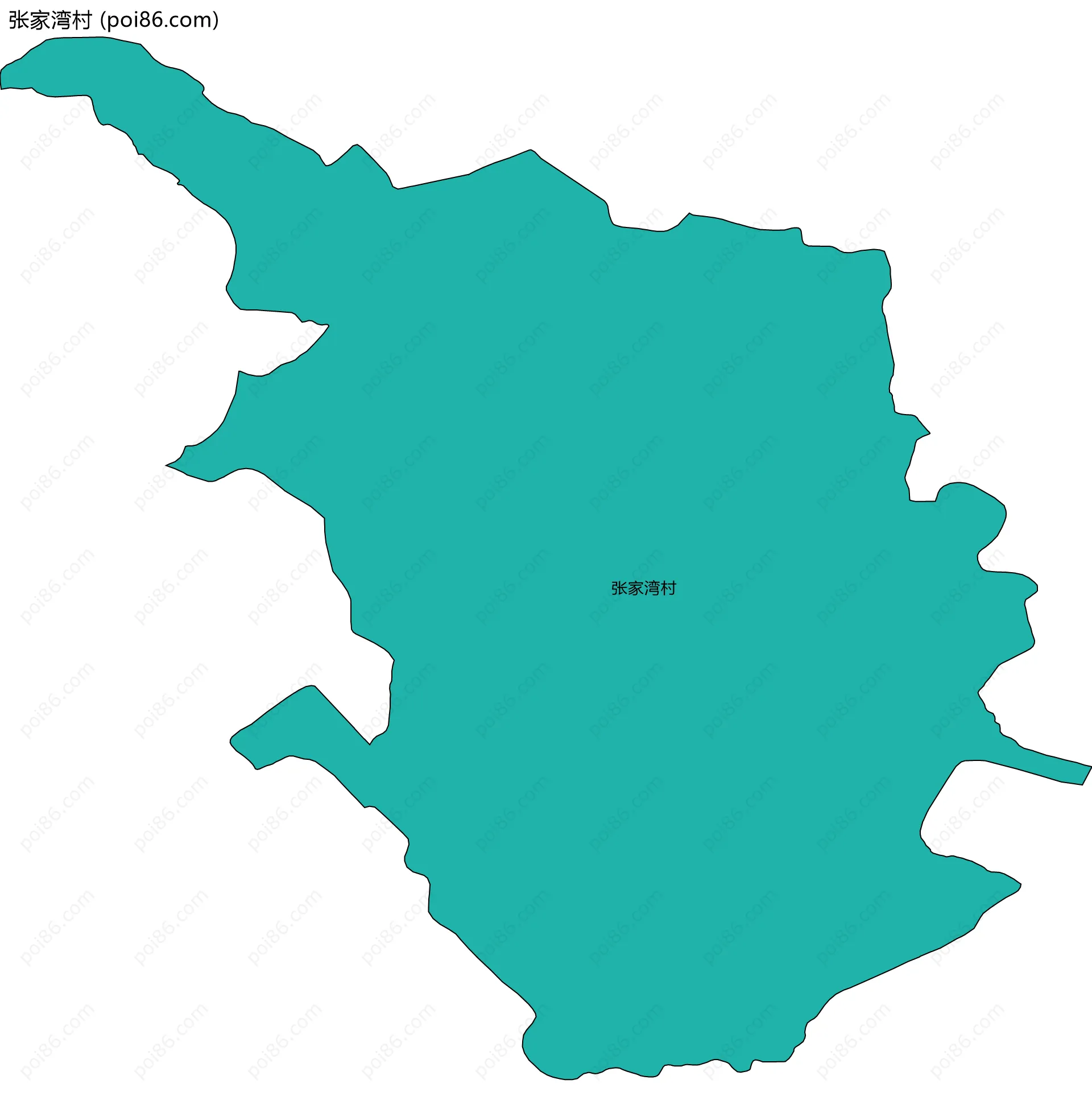 张家湾村边界地图