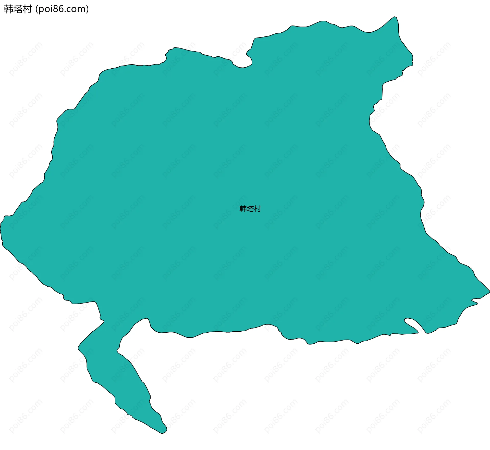 韩塔村边界地图
