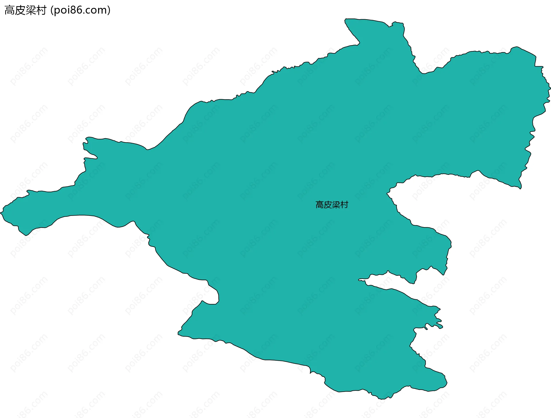 高皮梁村边界地图