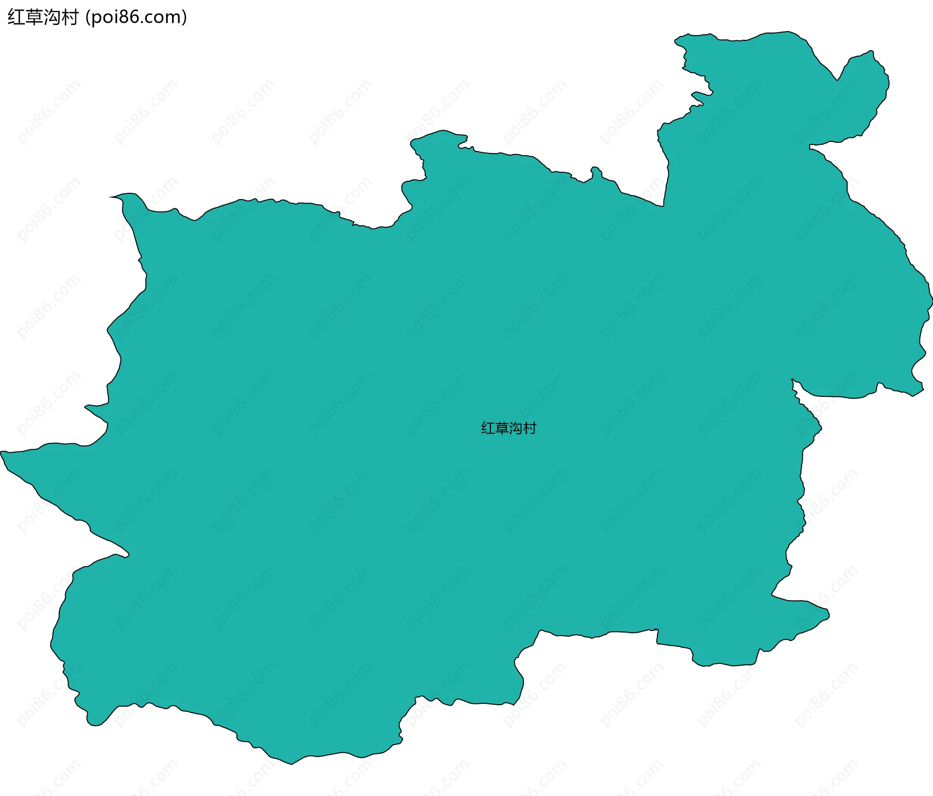 红草沟村边界地图