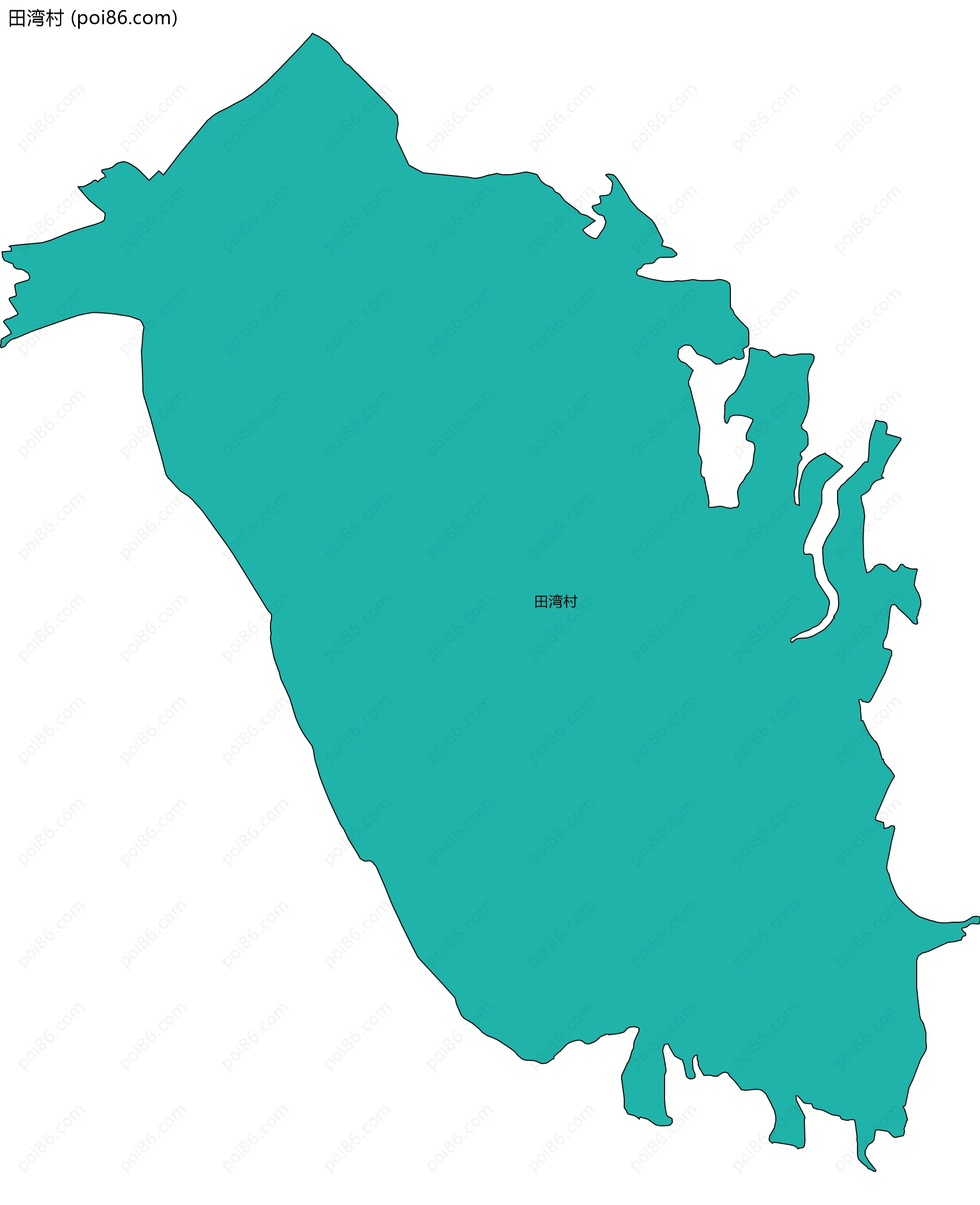 田湾村边界地图