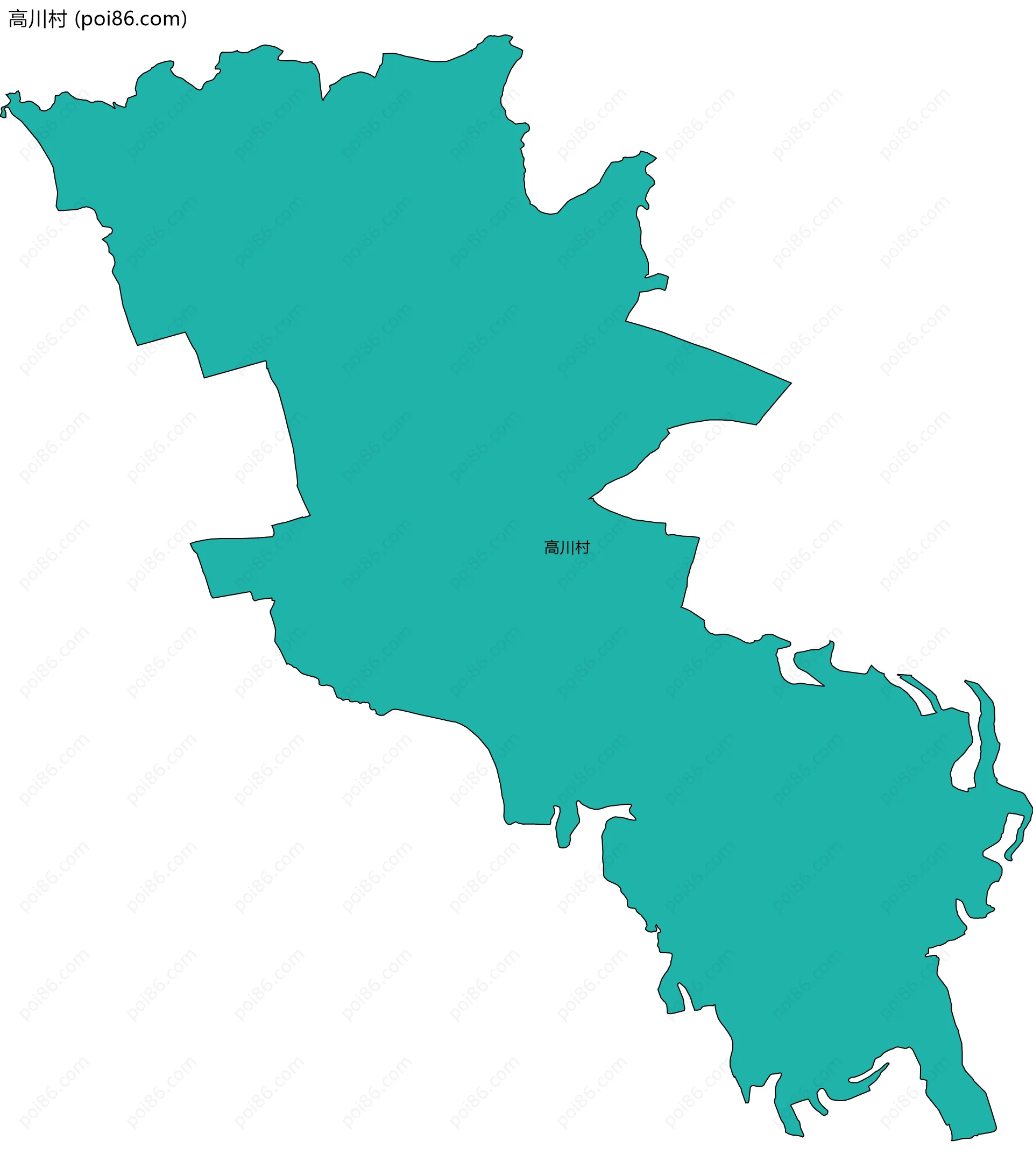 高川村边界地图