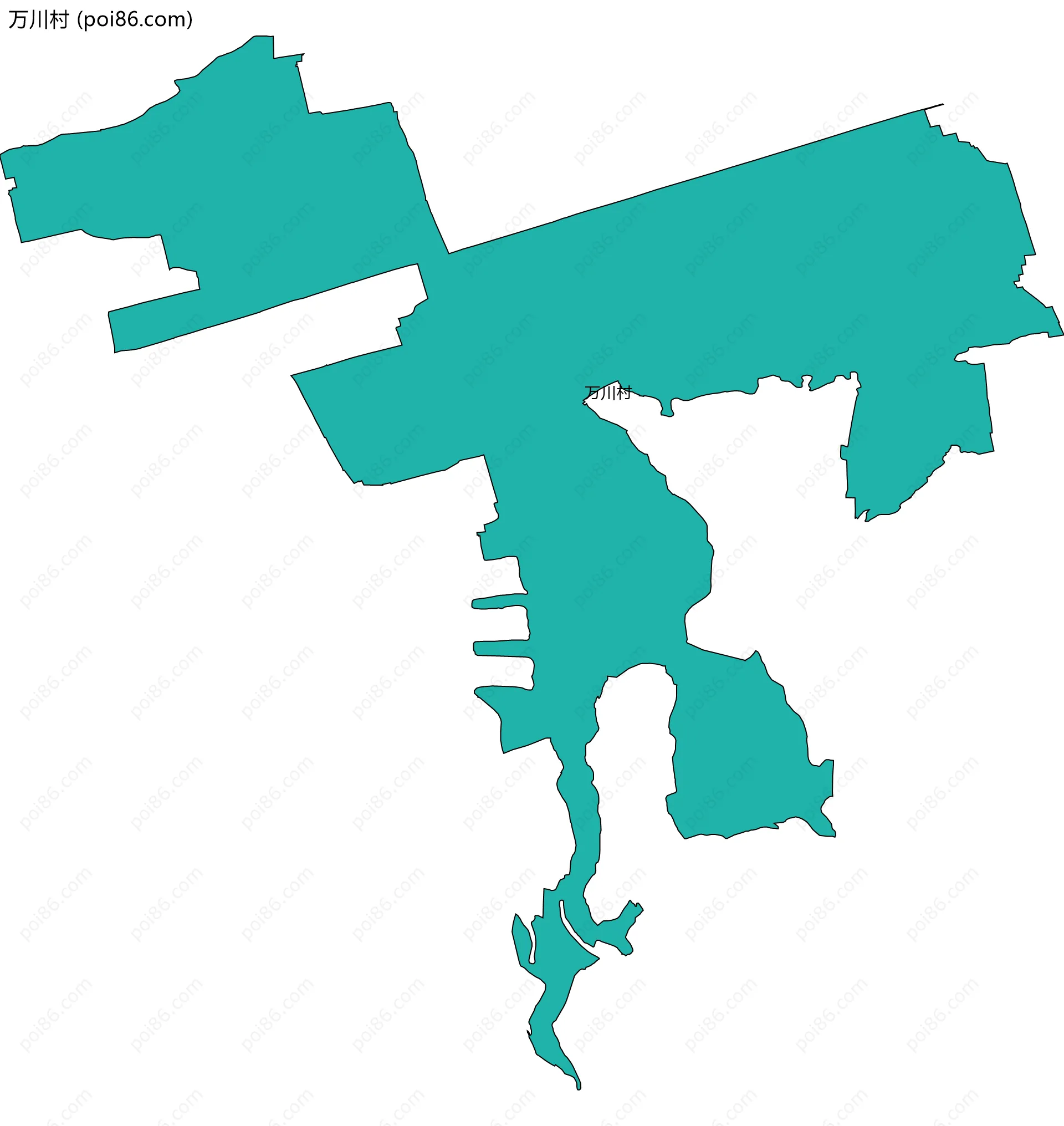 万川村边界地图