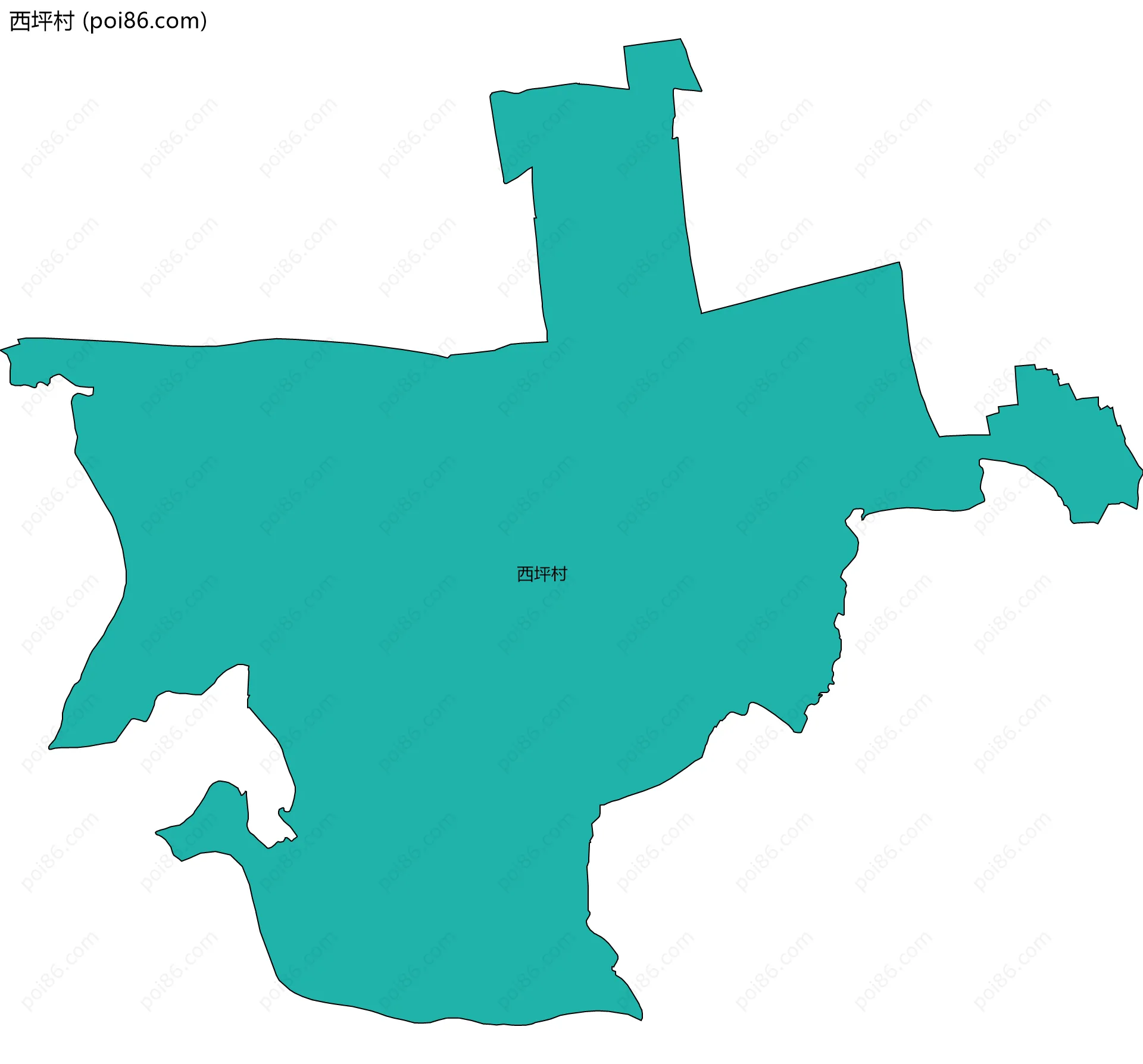西坪村边界地图