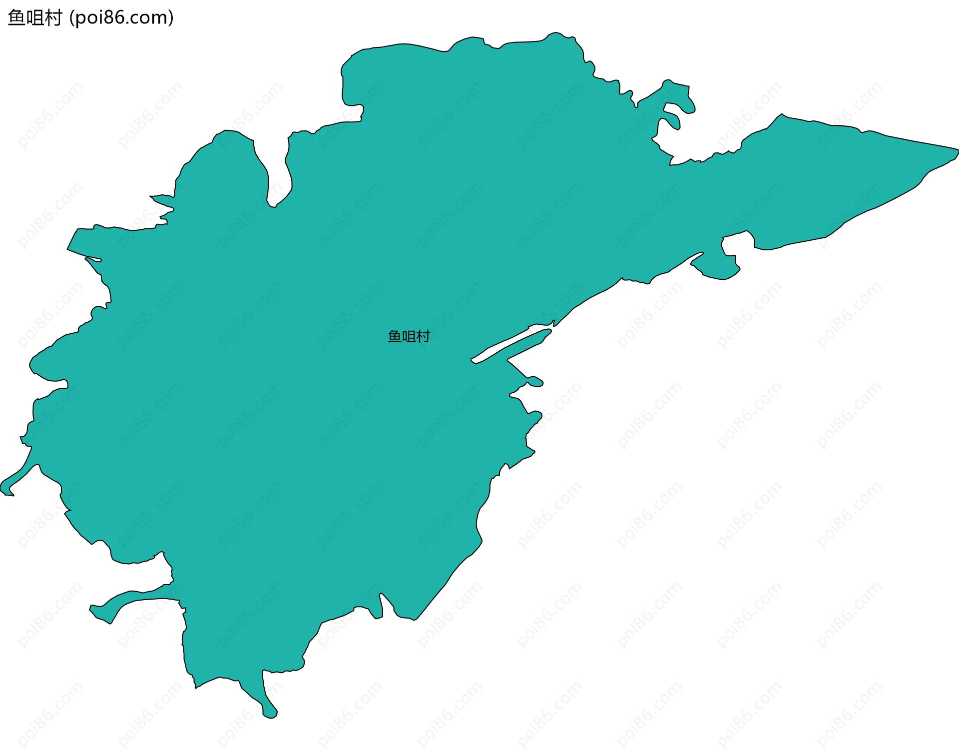 鱼咀村边界地图