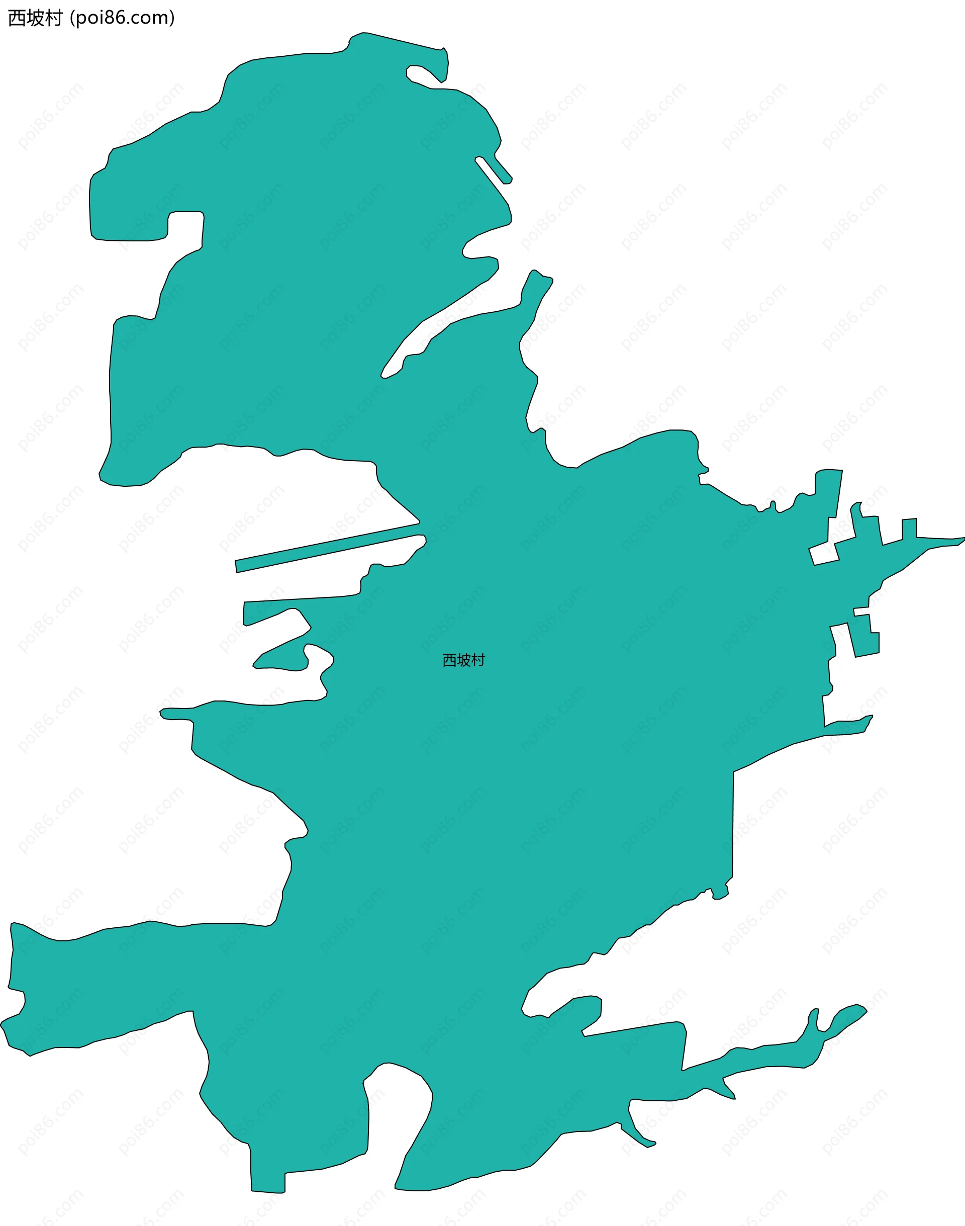 西坡村边界地图