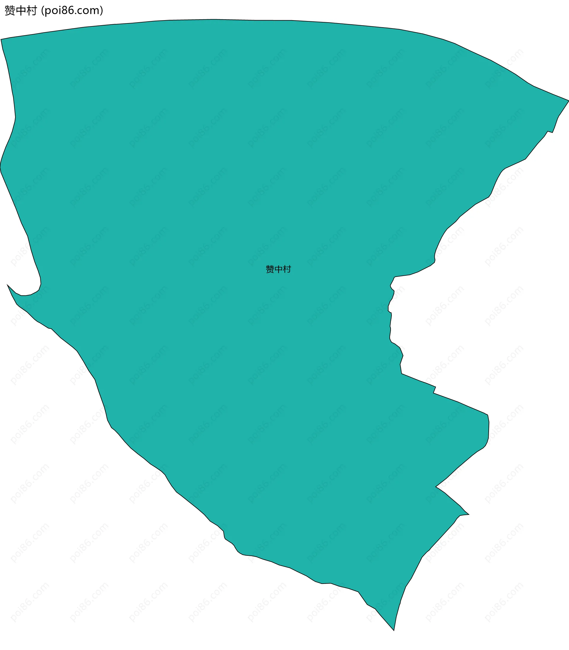 赞中村边界地图