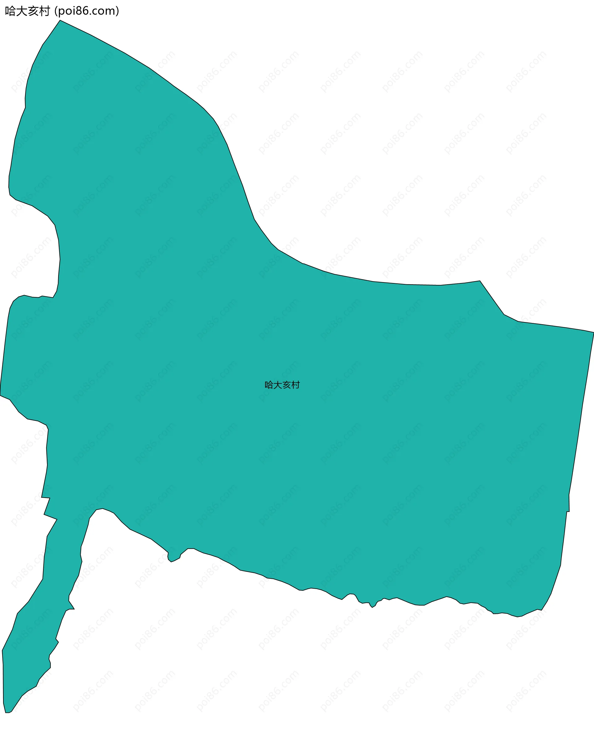 哈大亥村边界地图