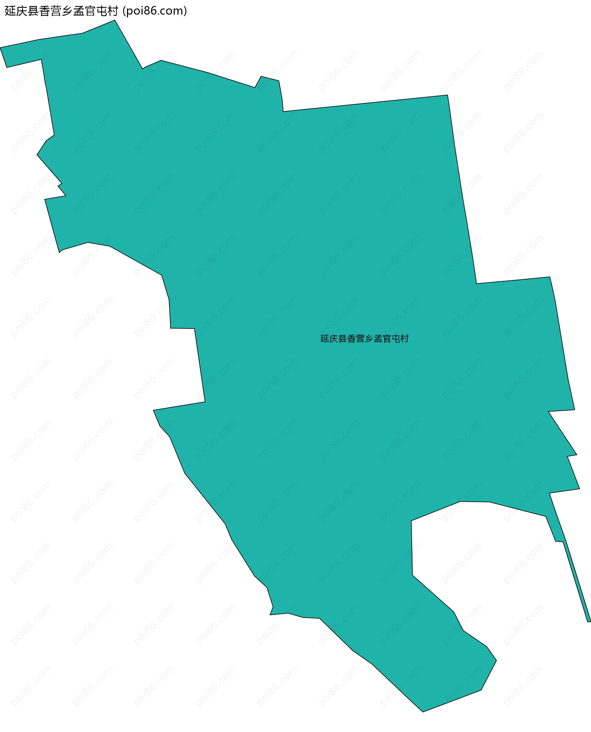 延庆县香营乡孟官屯村边界地图