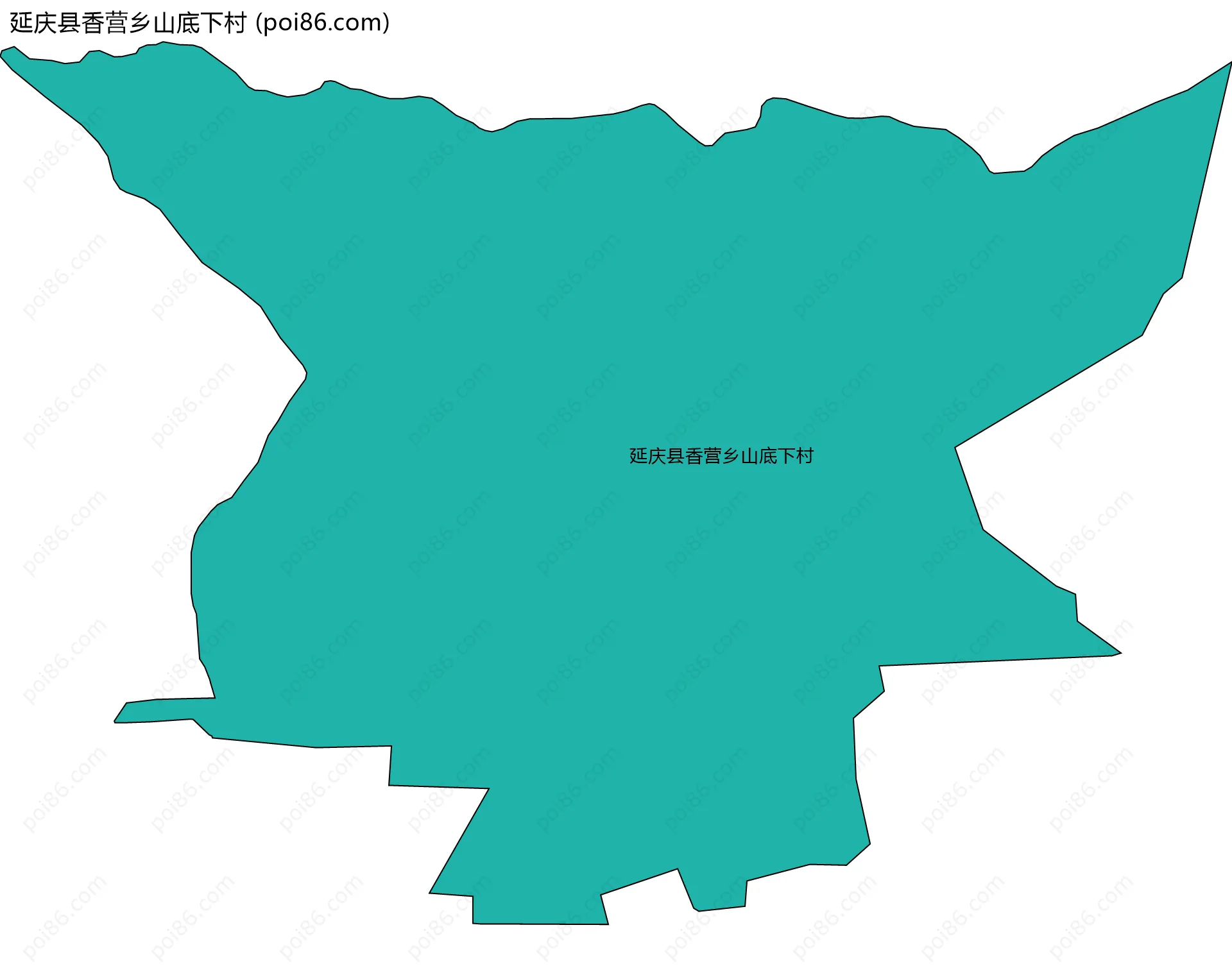延庆县香营乡山底下村边界地图