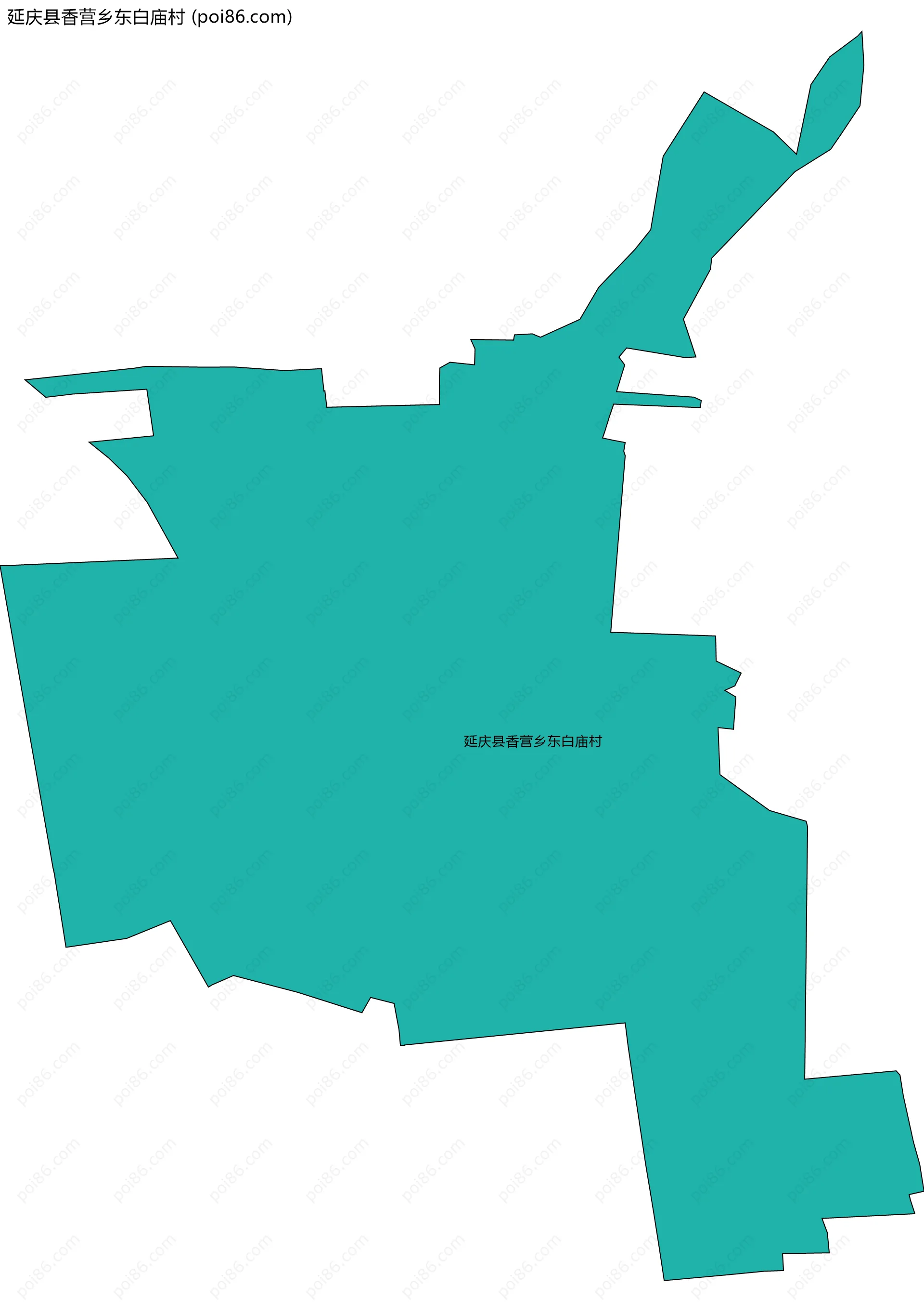 延庆县香营乡东白庙村边界地图