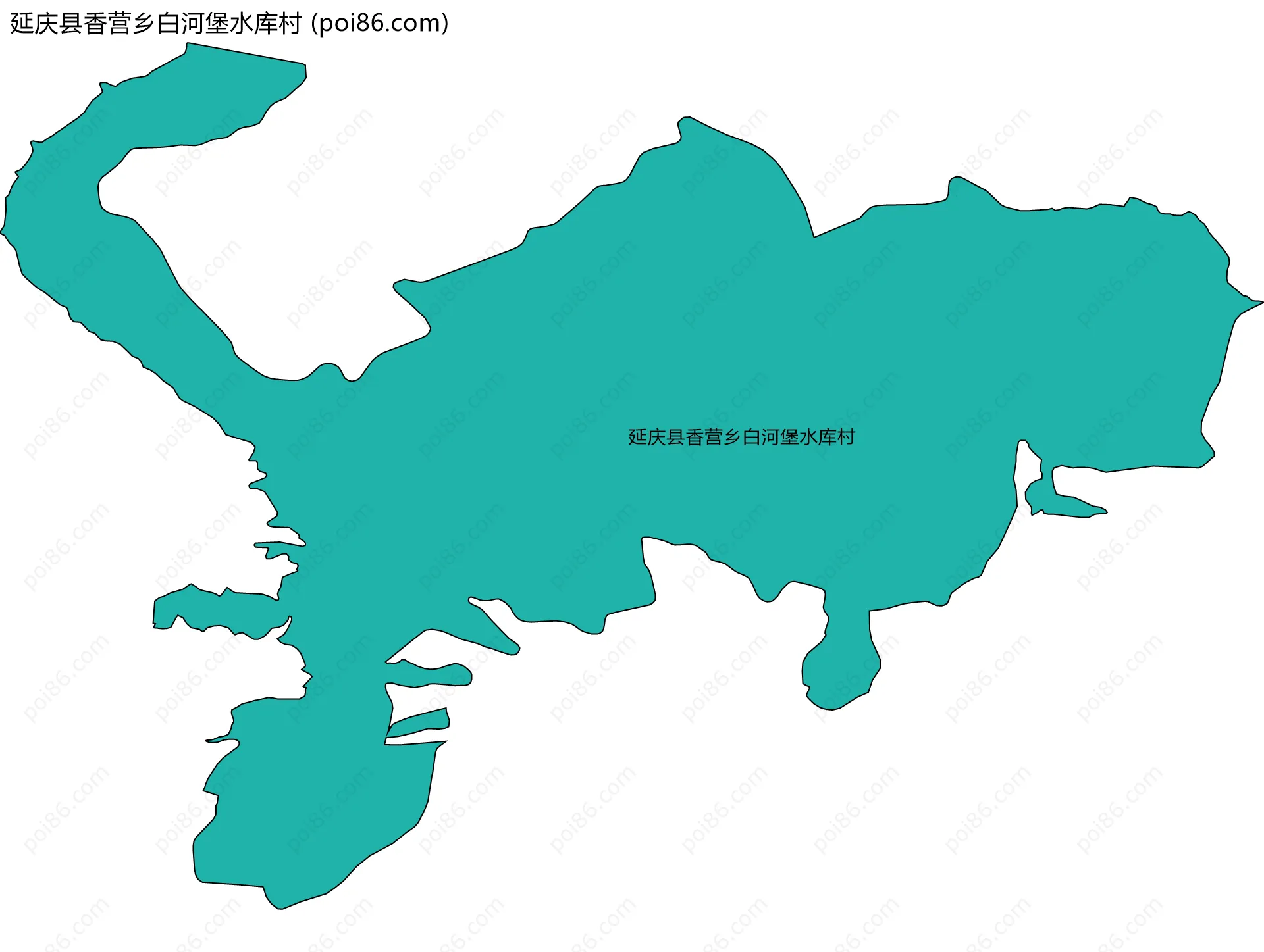 延庆县香营乡白河堡水库村边界地图