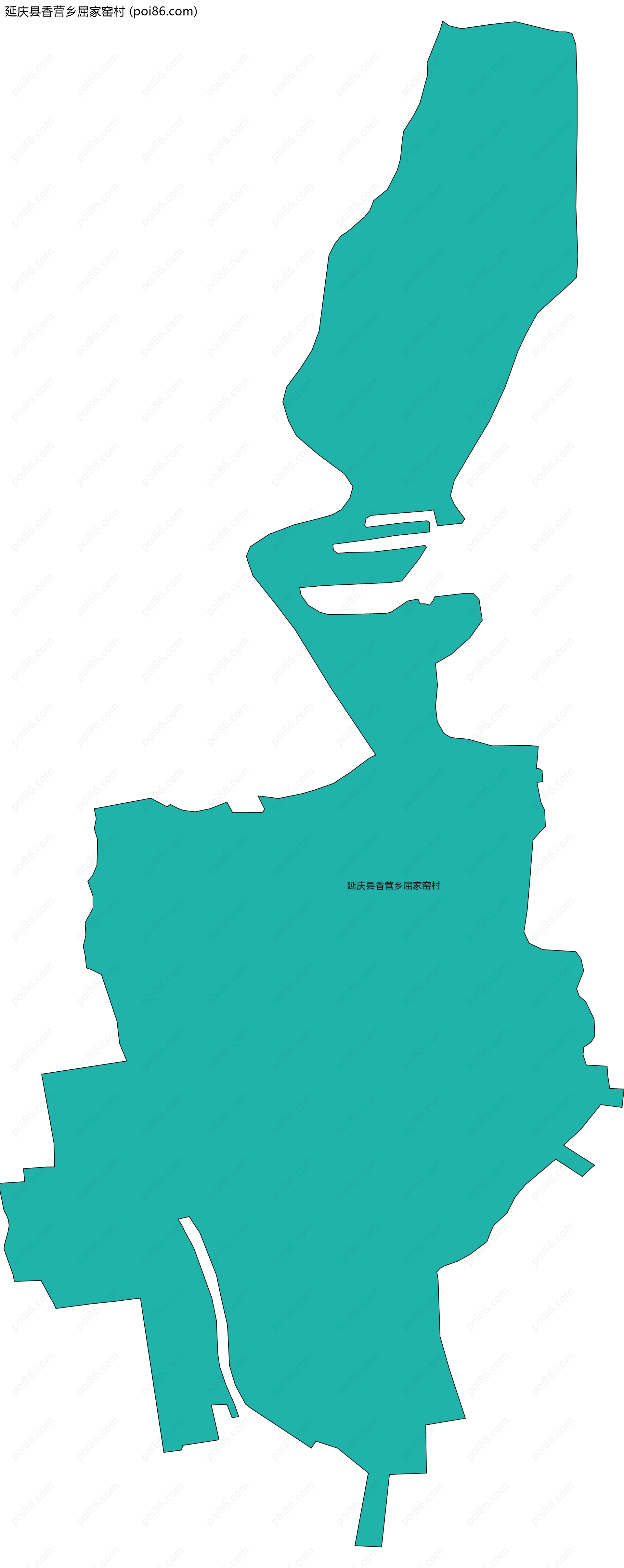 延庆县香营乡屈家窑村边界地图