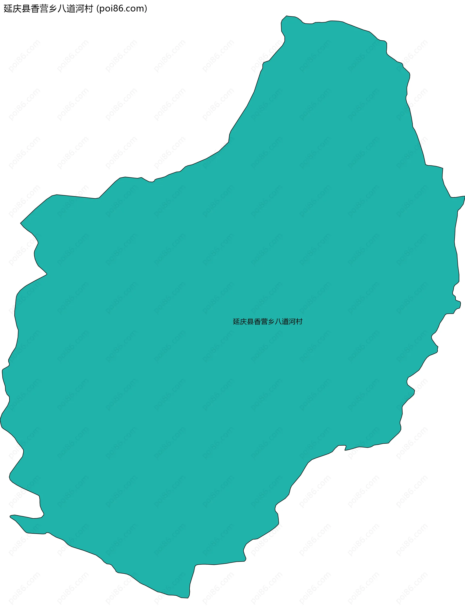 延庆县香营乡八道河村边界地图