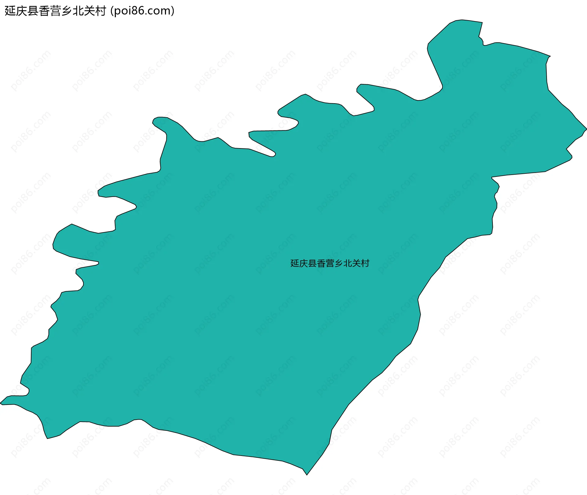 延庆县香营乡北关村边界地图