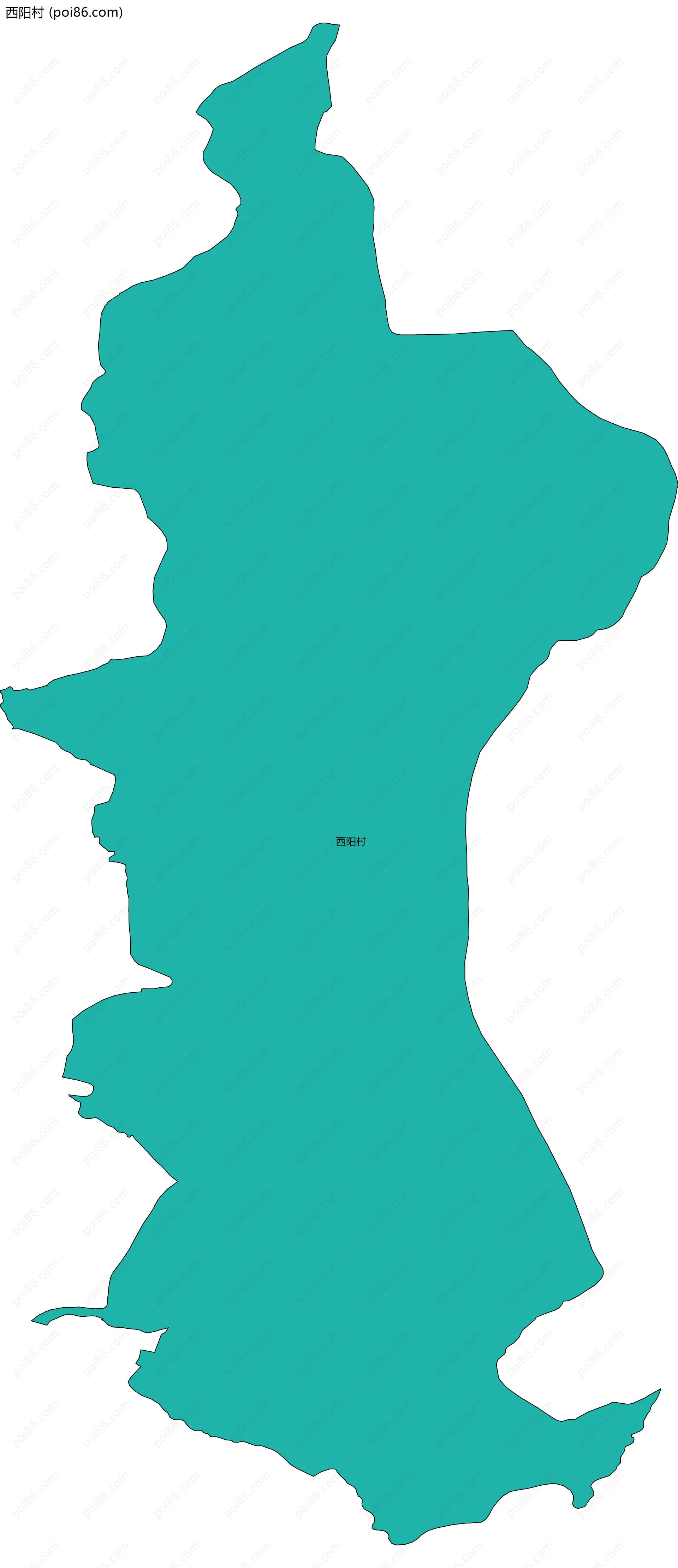 西阳村边界地图