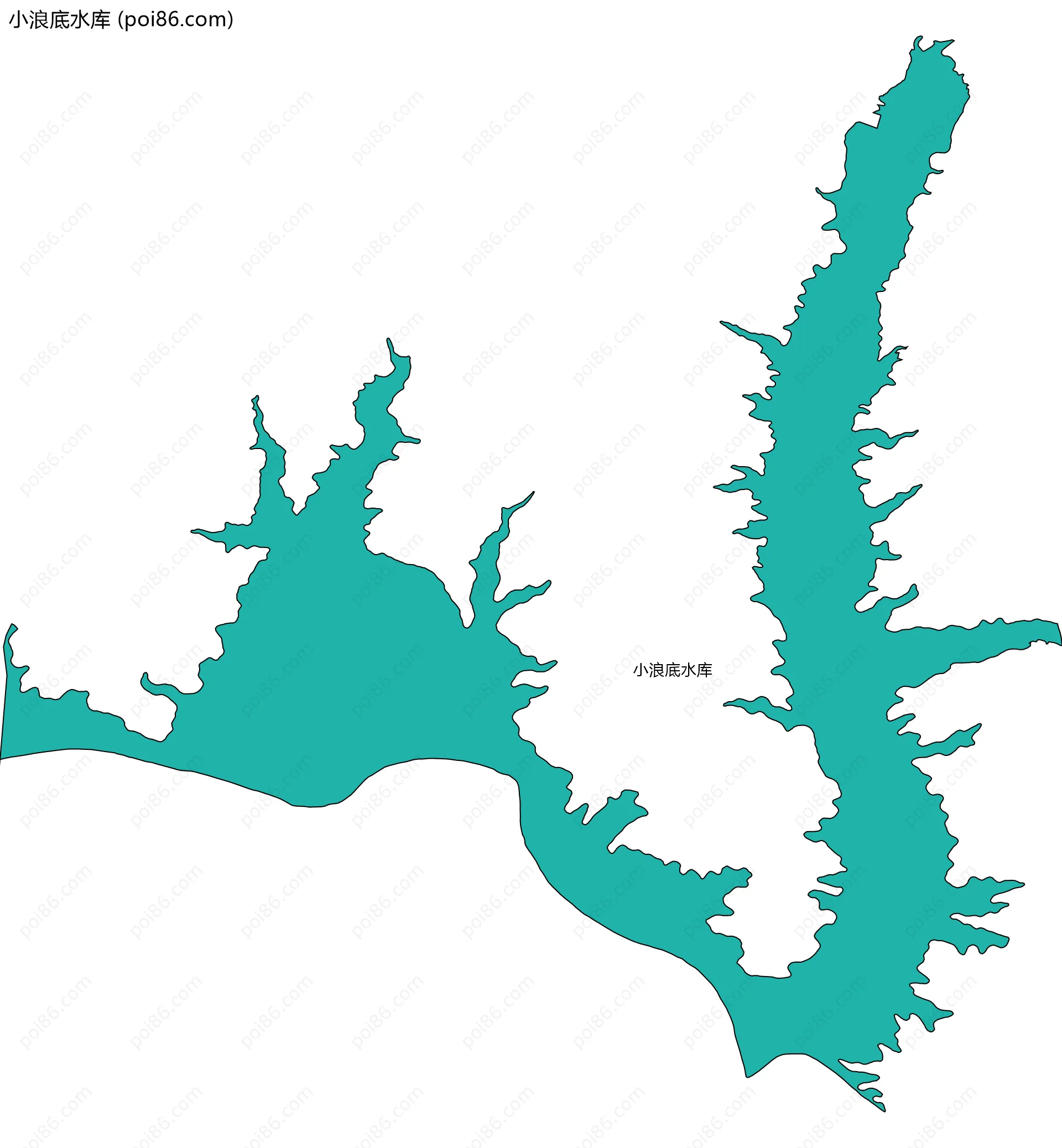 小浪底水库边界地图