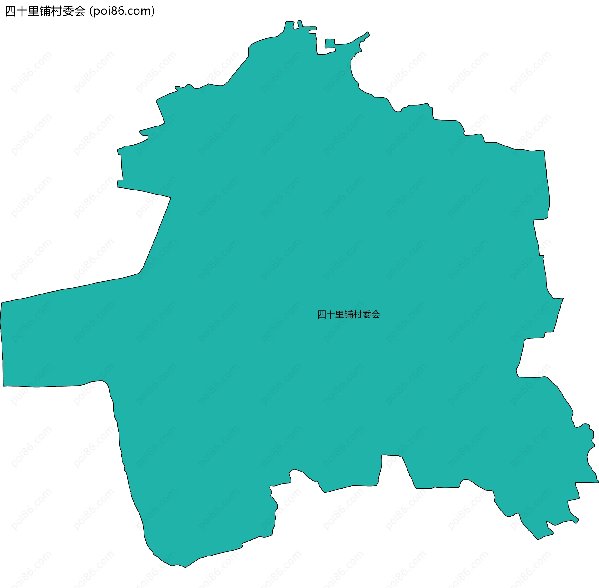 四十里铺村委会边界地图