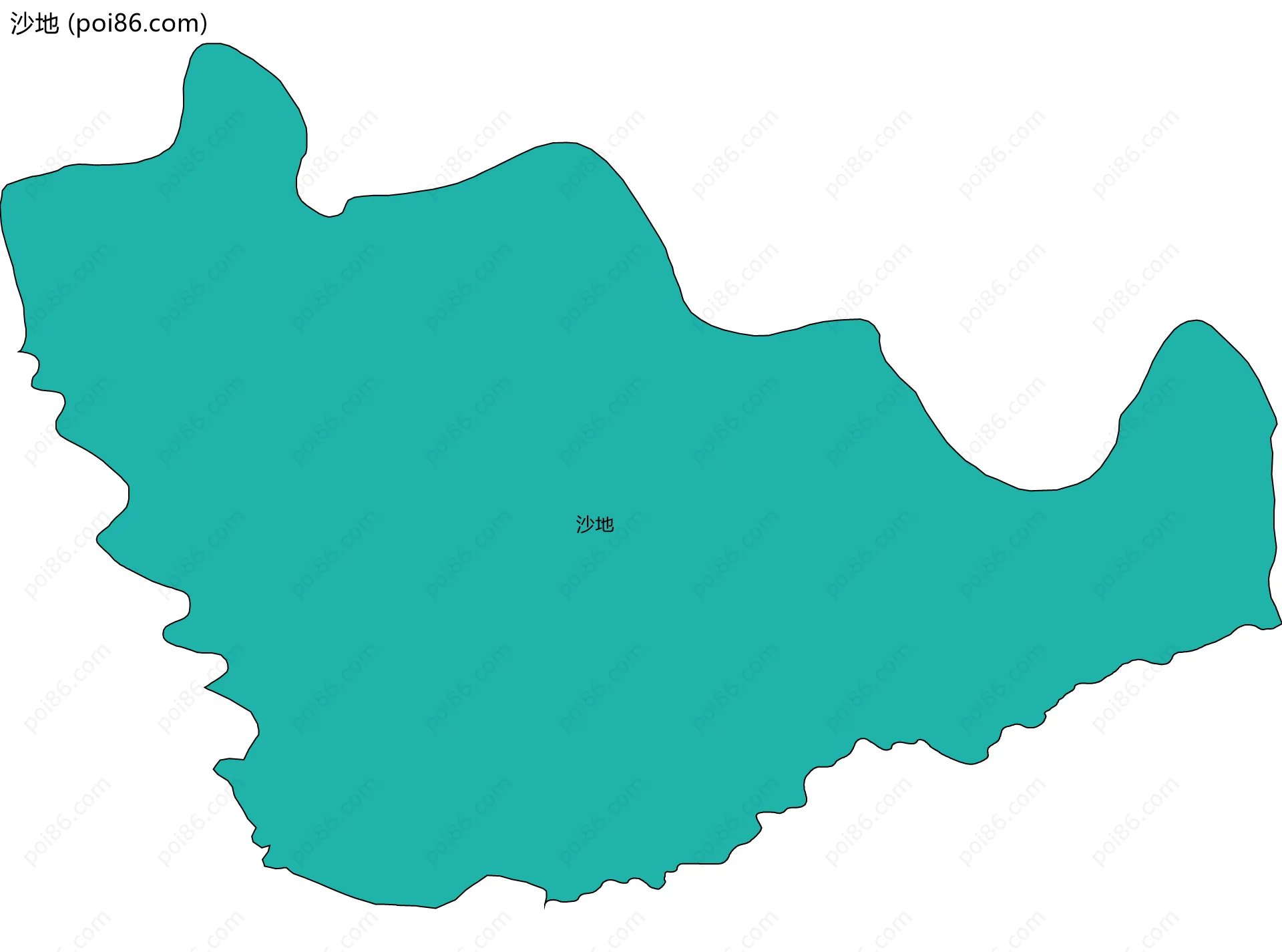 沙地边界地图