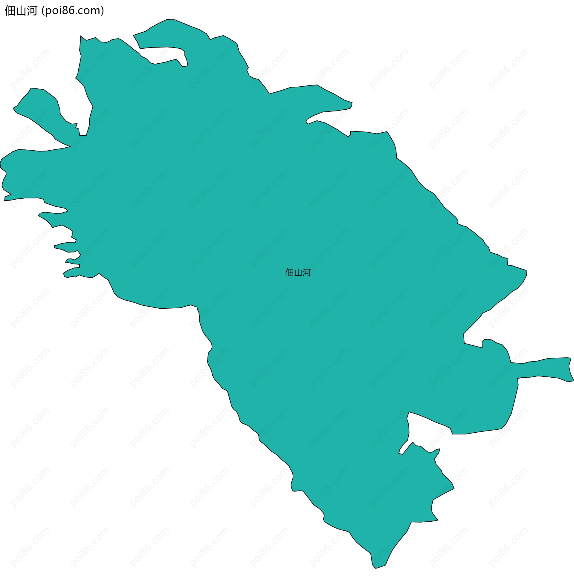 佃山河边界地图