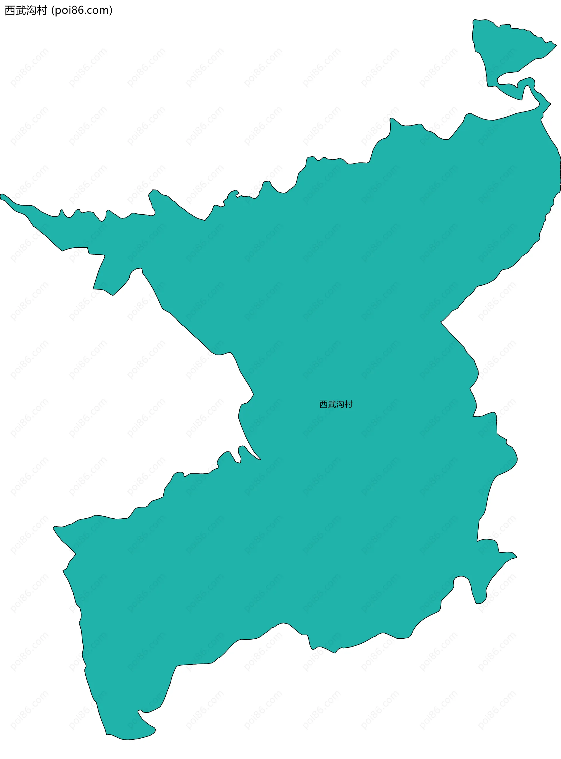 西武沟村边界地图