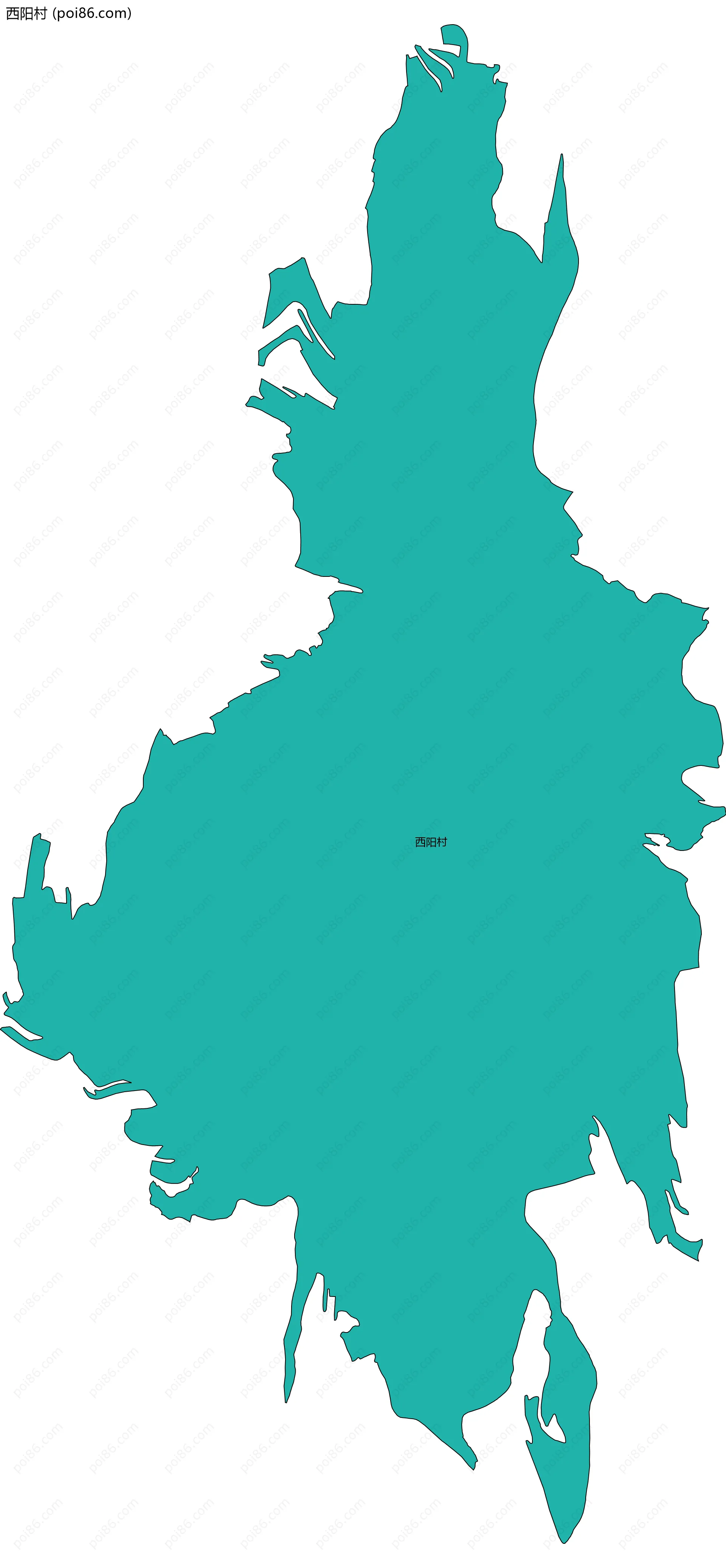 西阳村边界地图