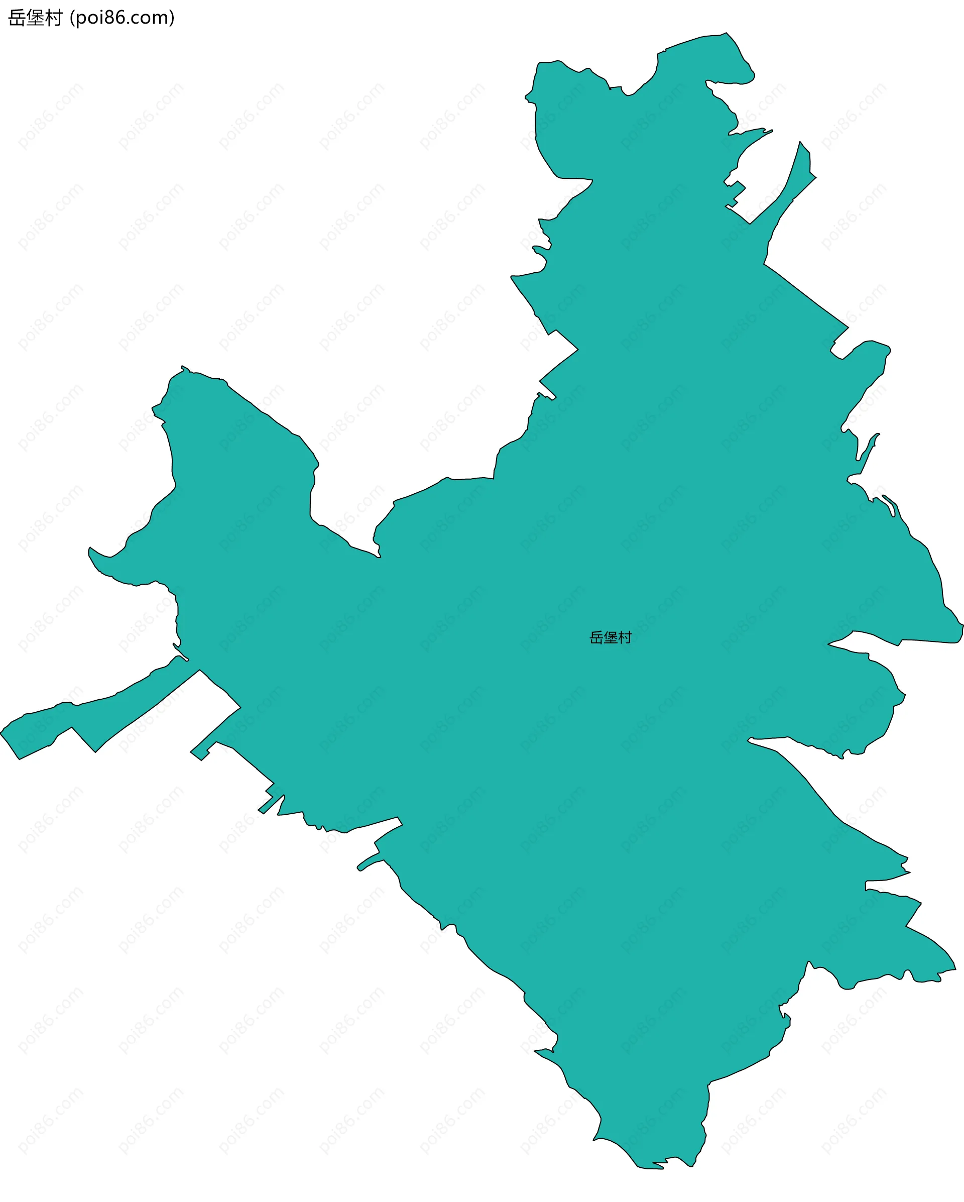 岳堡村边界地图