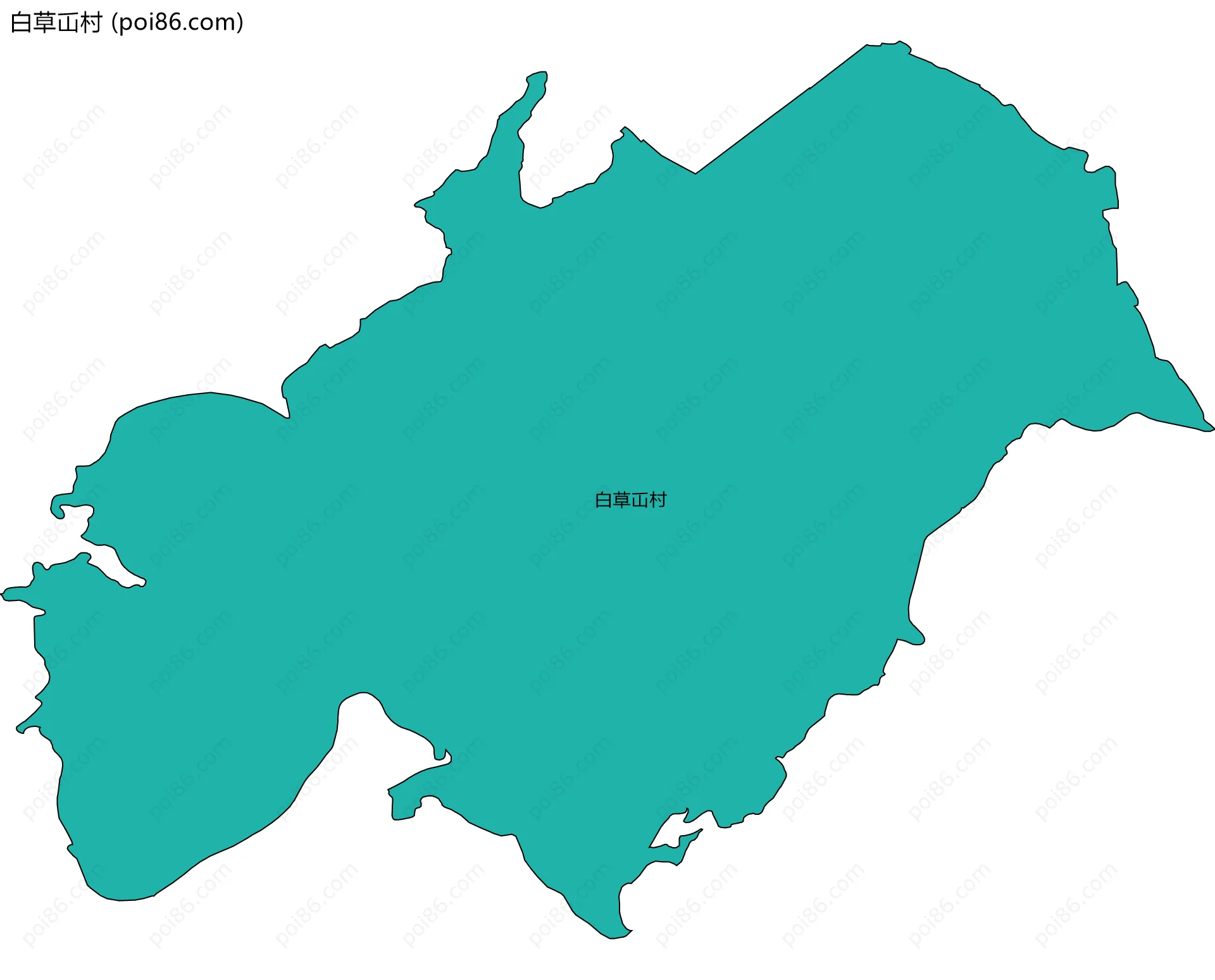 白草屲村边界地图