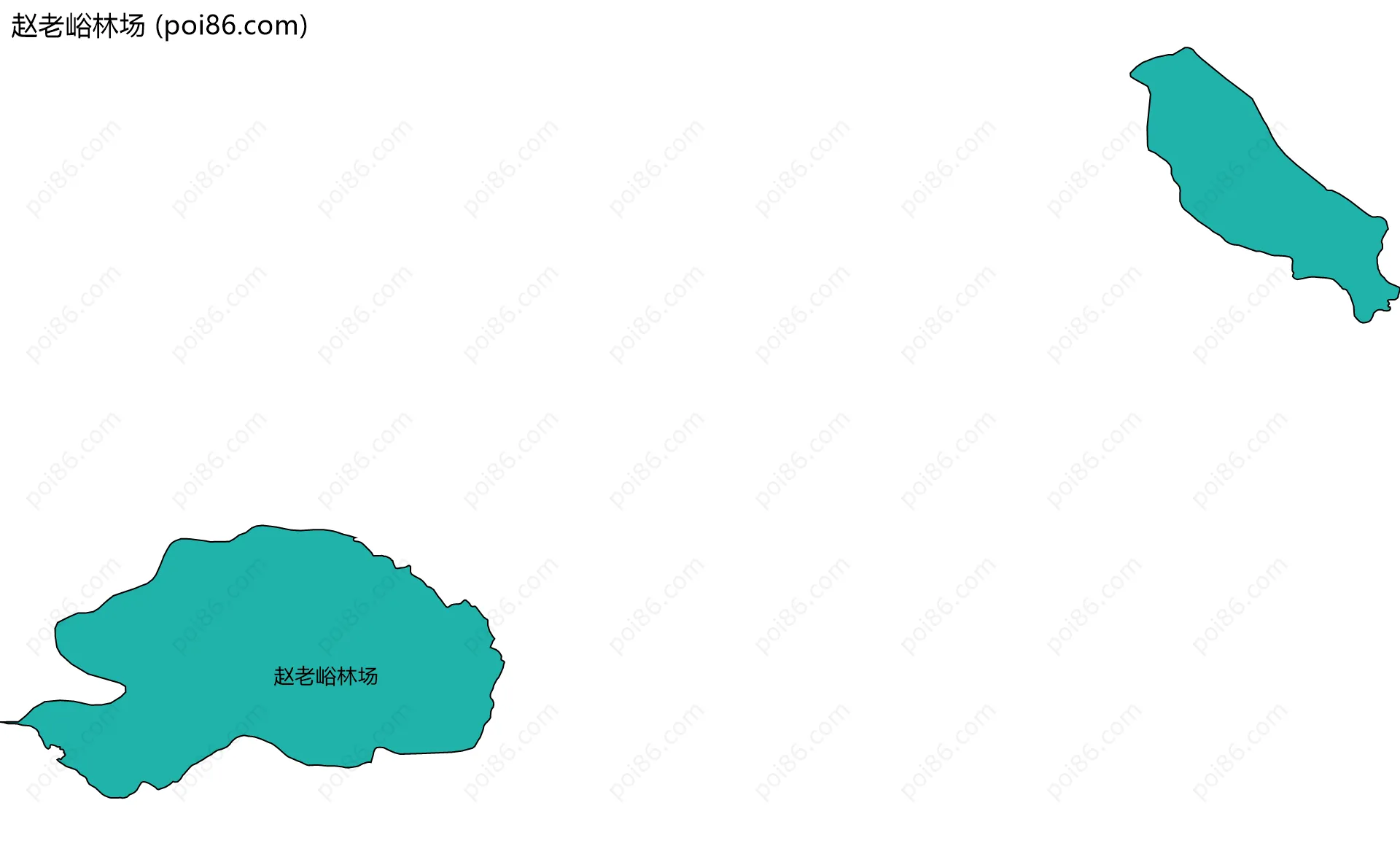赵老峪林场边界地图(五级行政区划)