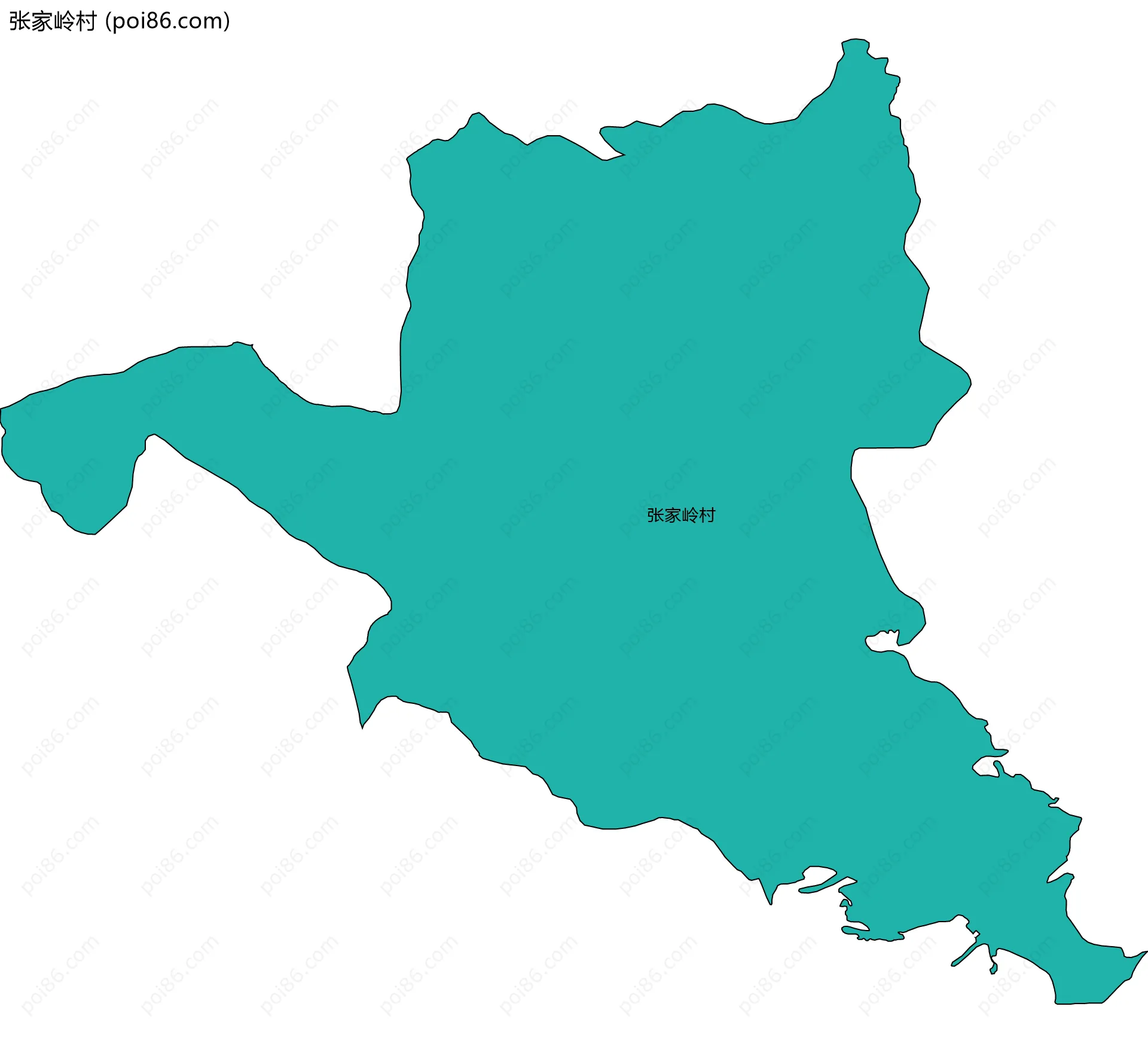 张家岭村边界地图