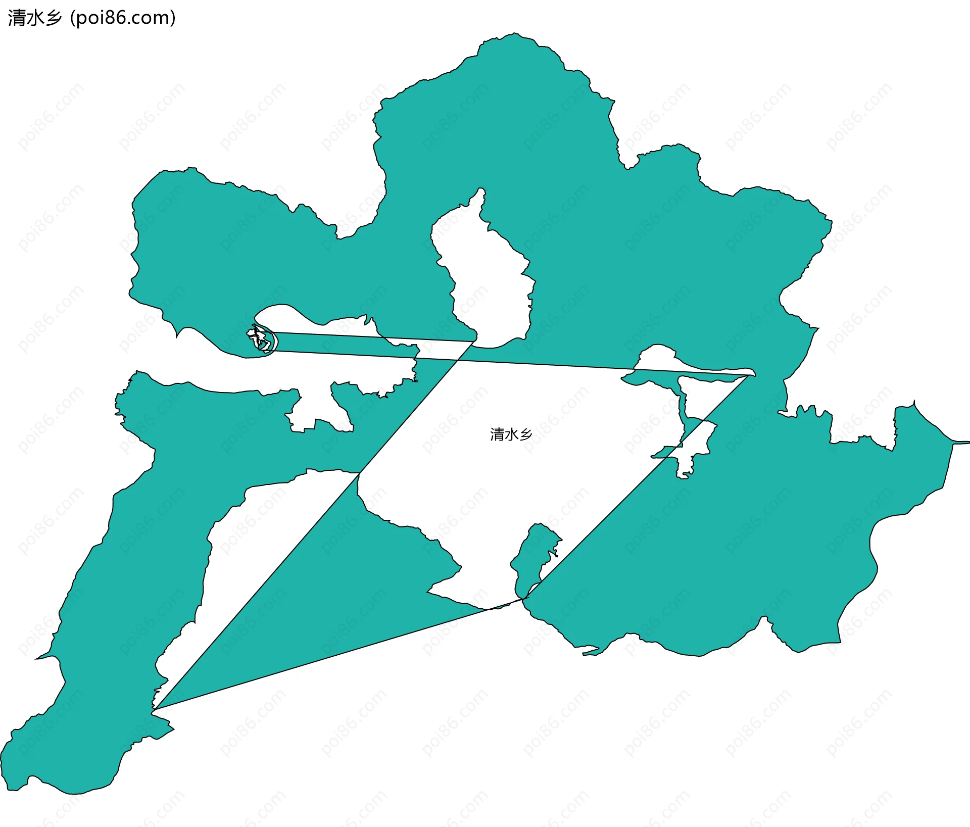 清水乡边界地图