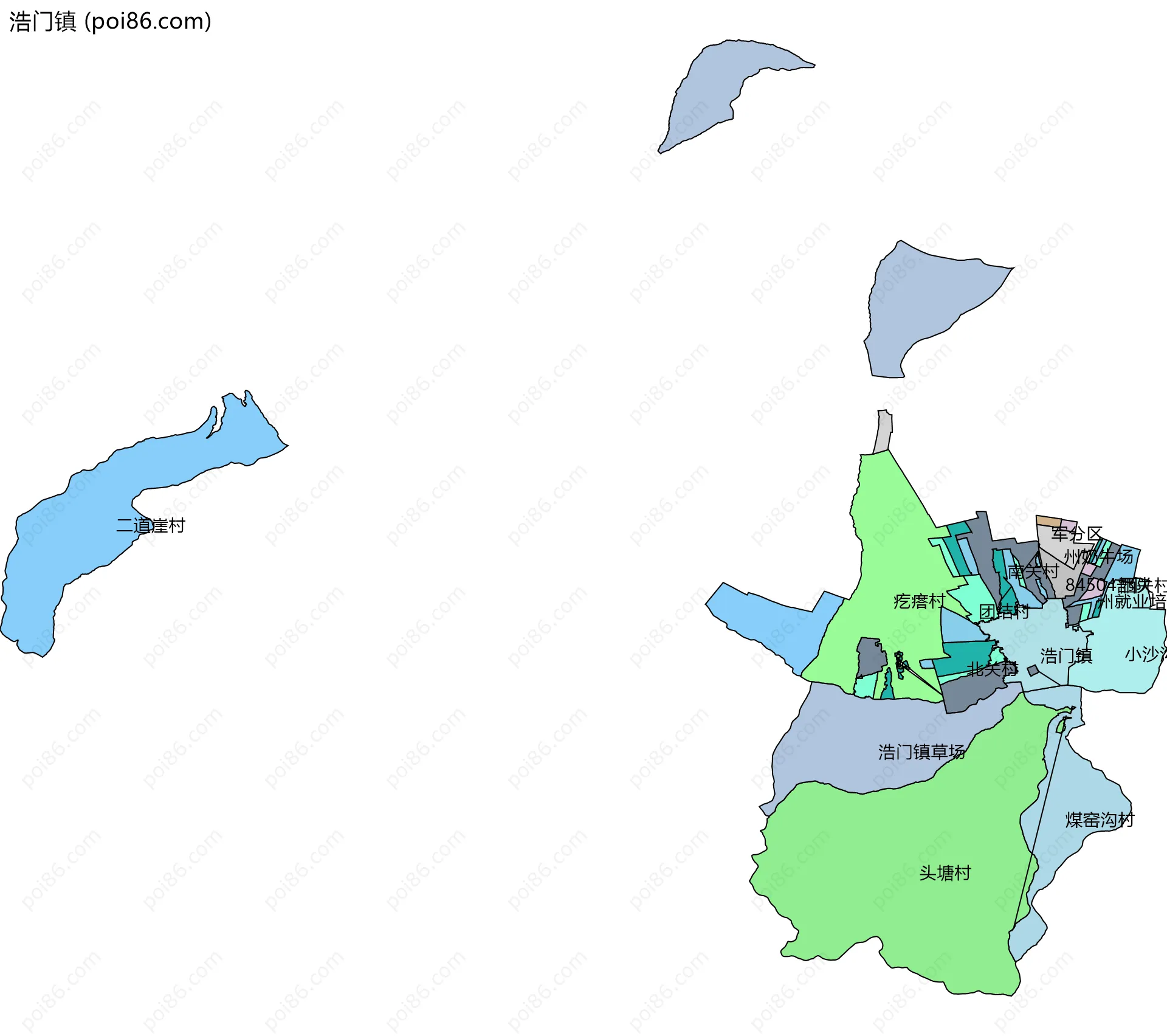 浩门镇边界地图(五级行政区划)