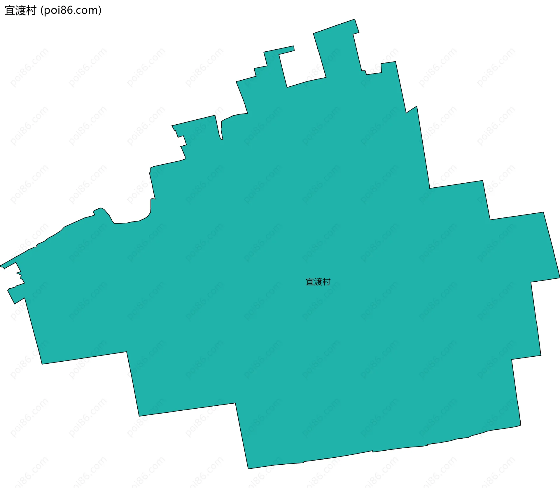 宜渡村边界地图