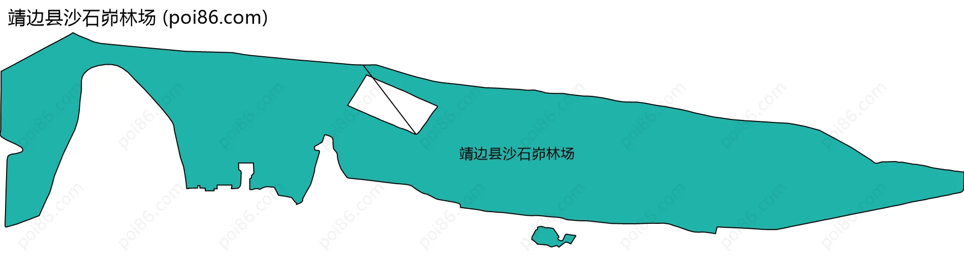 靖边县沙石峁林场边界地图(五级行政区划)