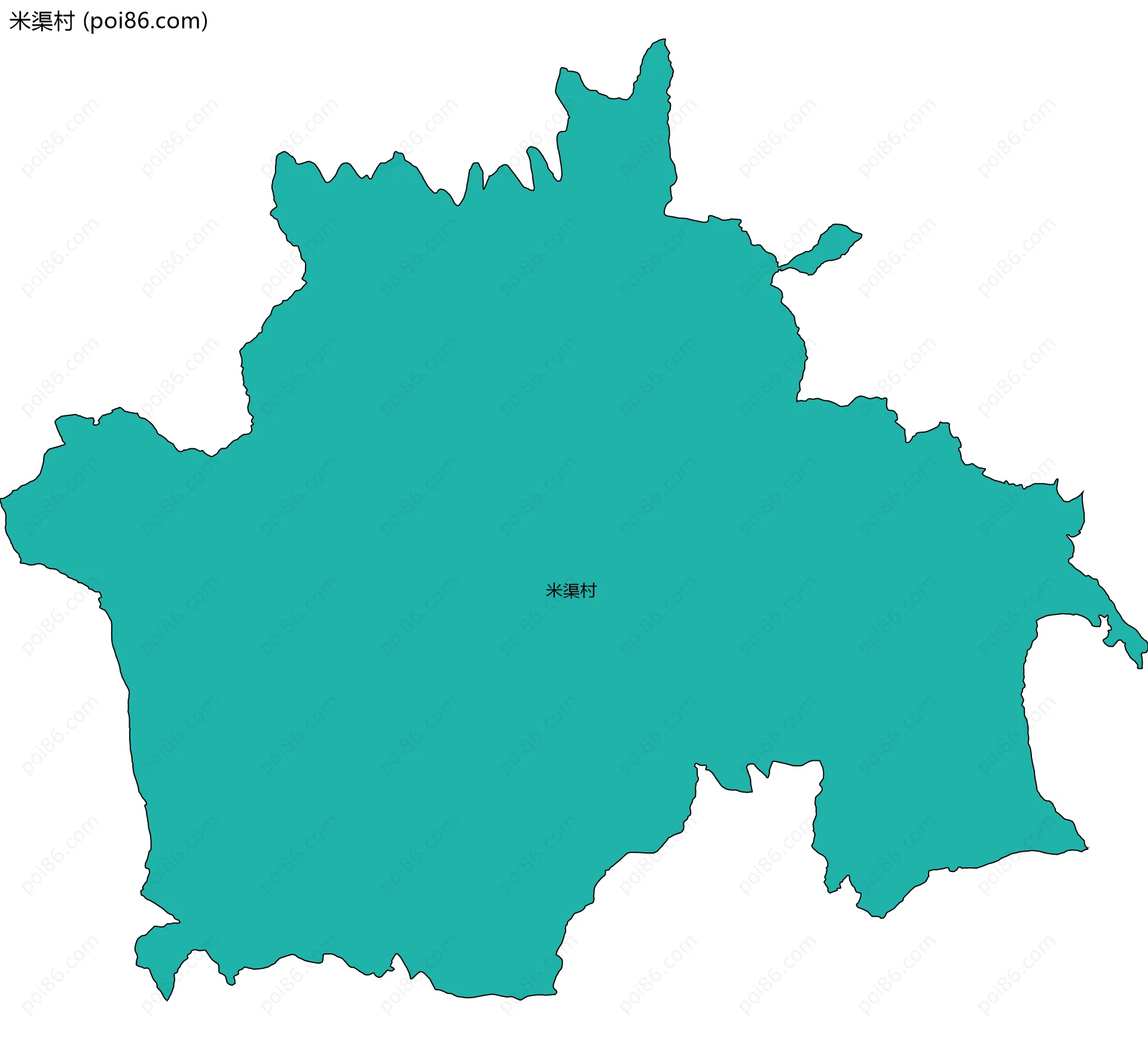 米渠村边界地图