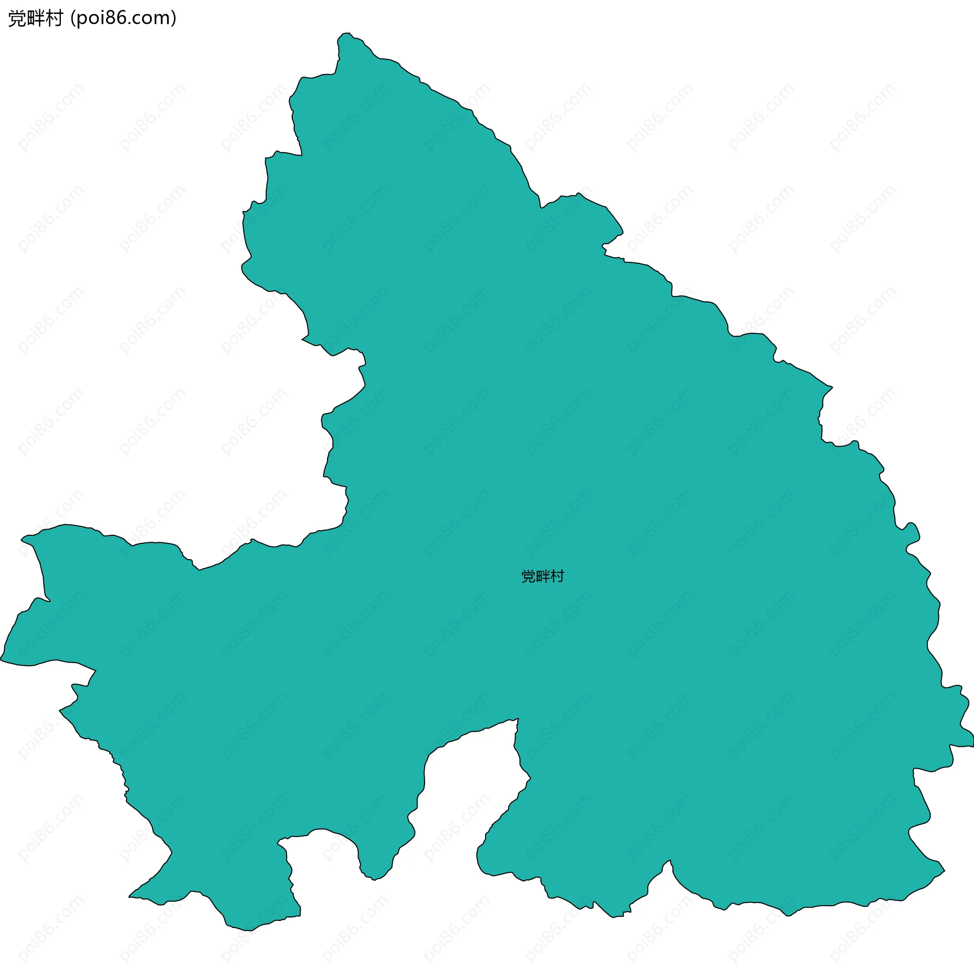 党畔村边界地图