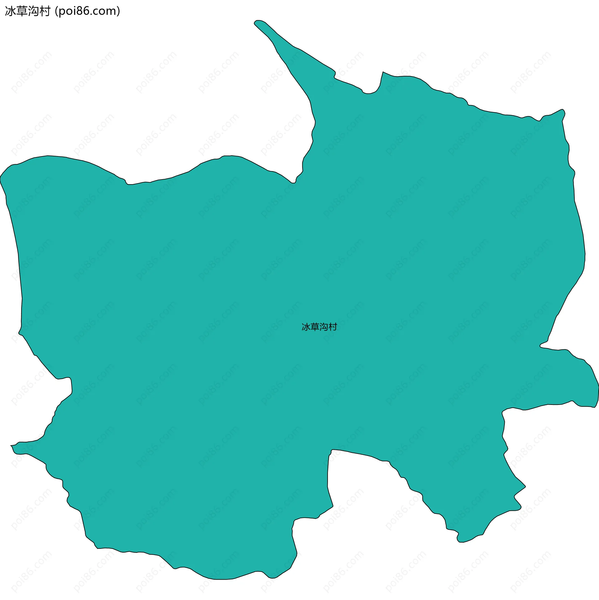 冰草沟村边界地图