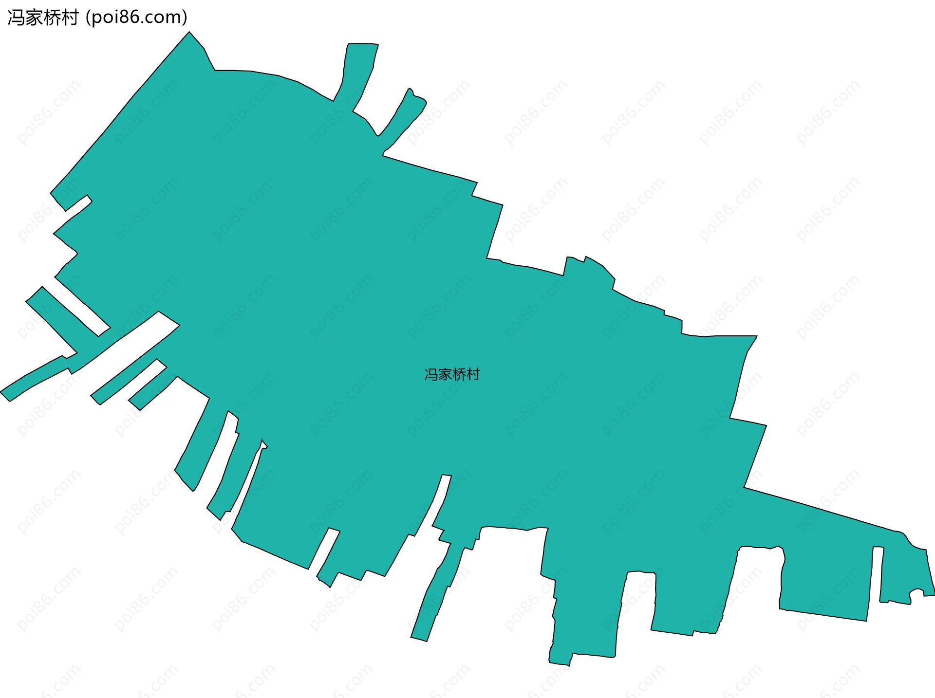 冯家桥村边界地图