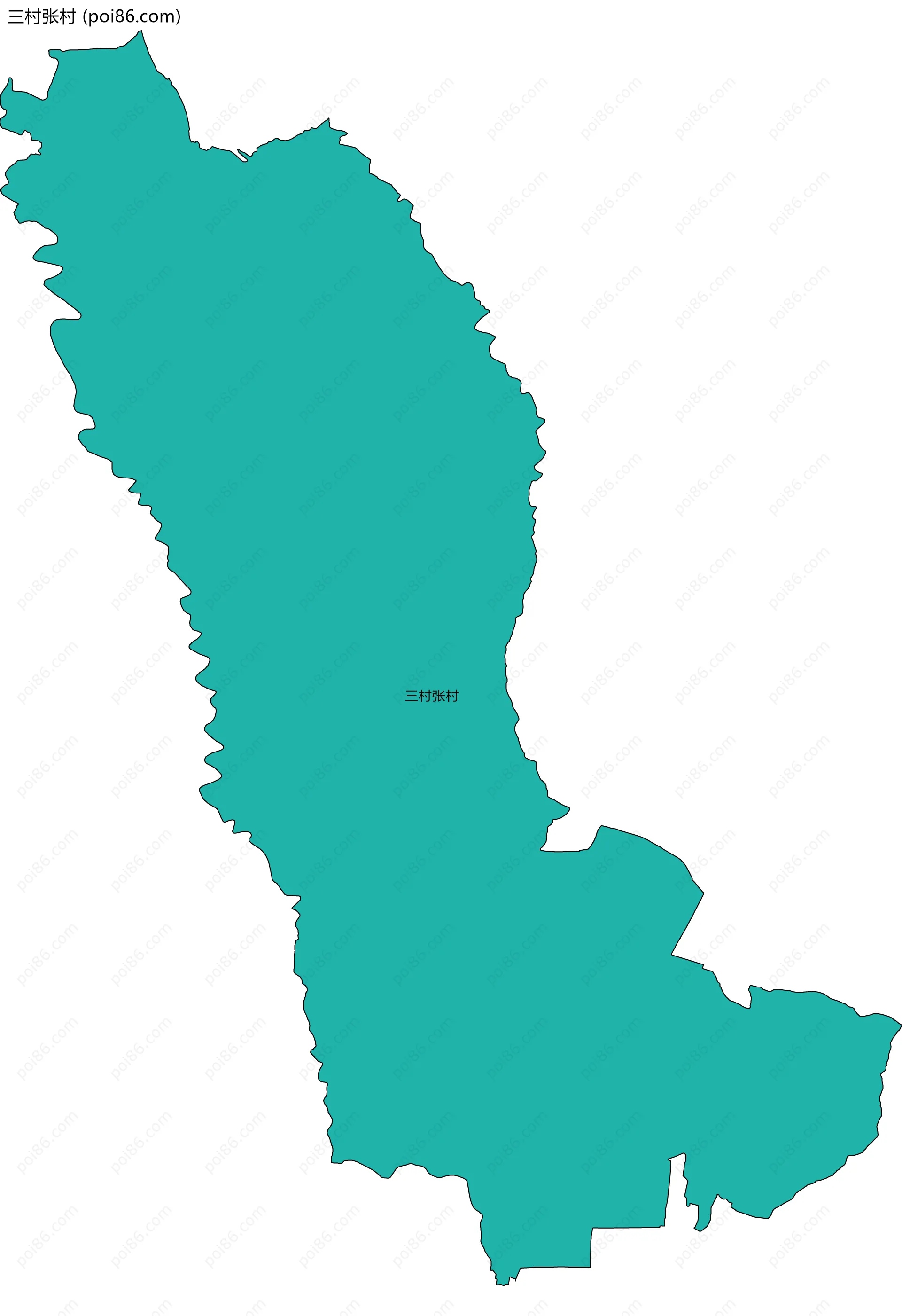 三村张村边界地图