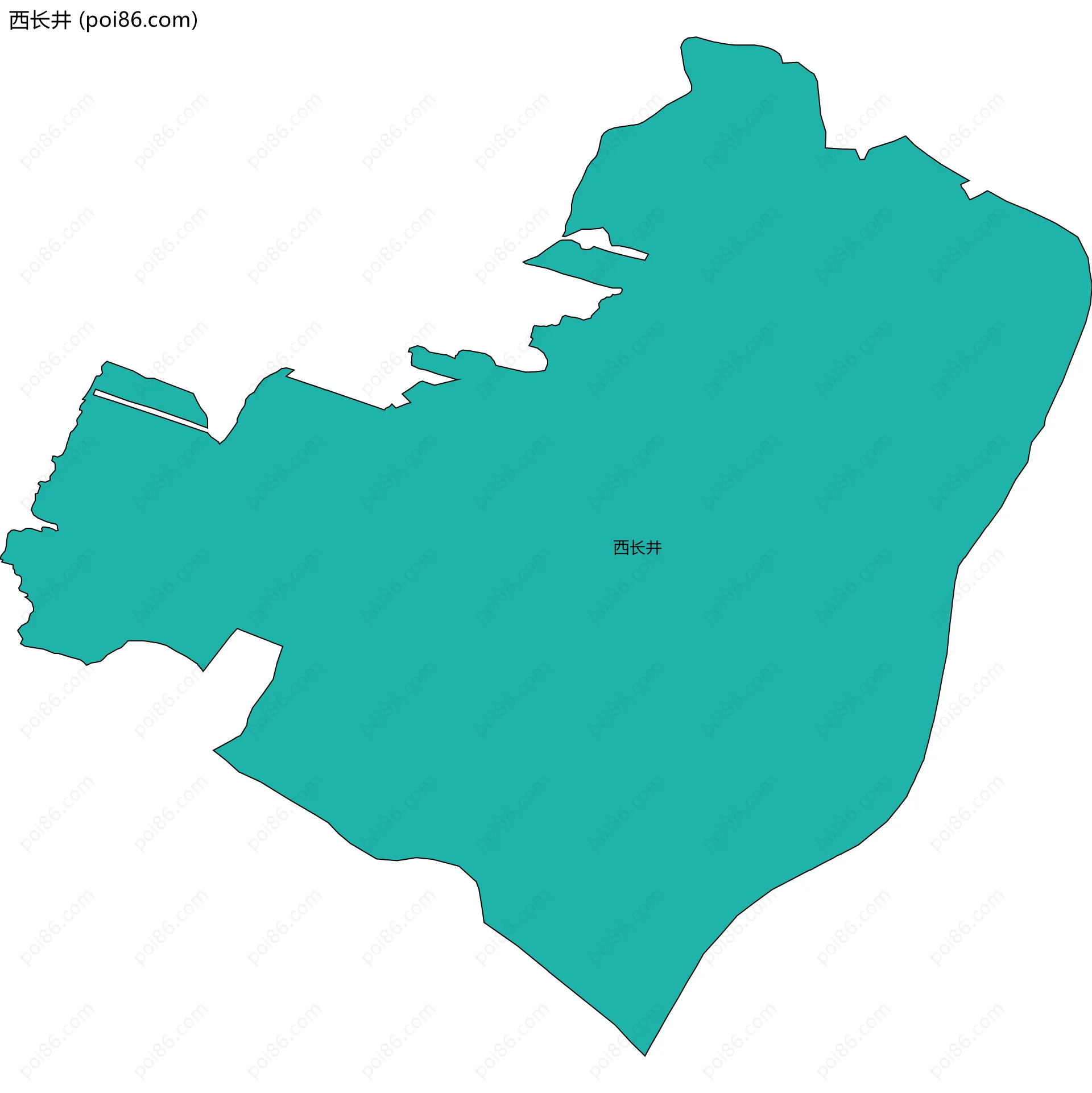 西长井边界地图