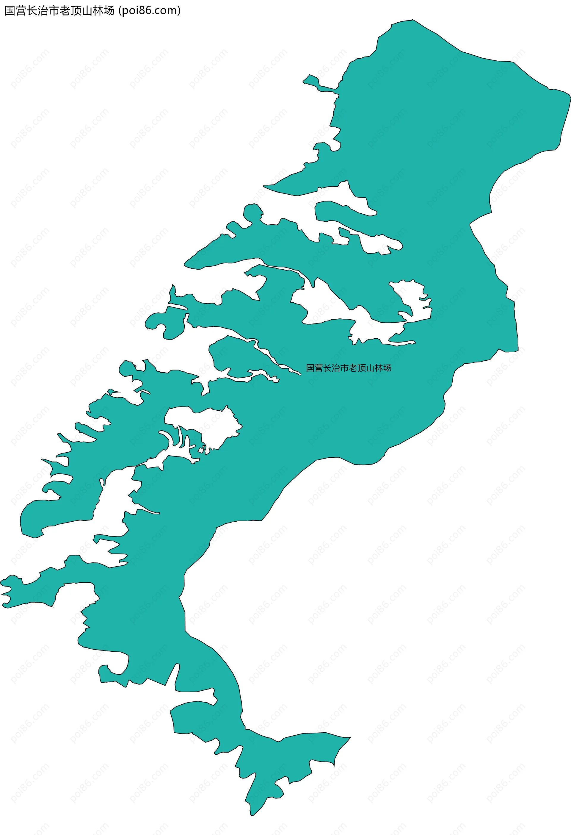 国营长治市老顶山林场边界地图